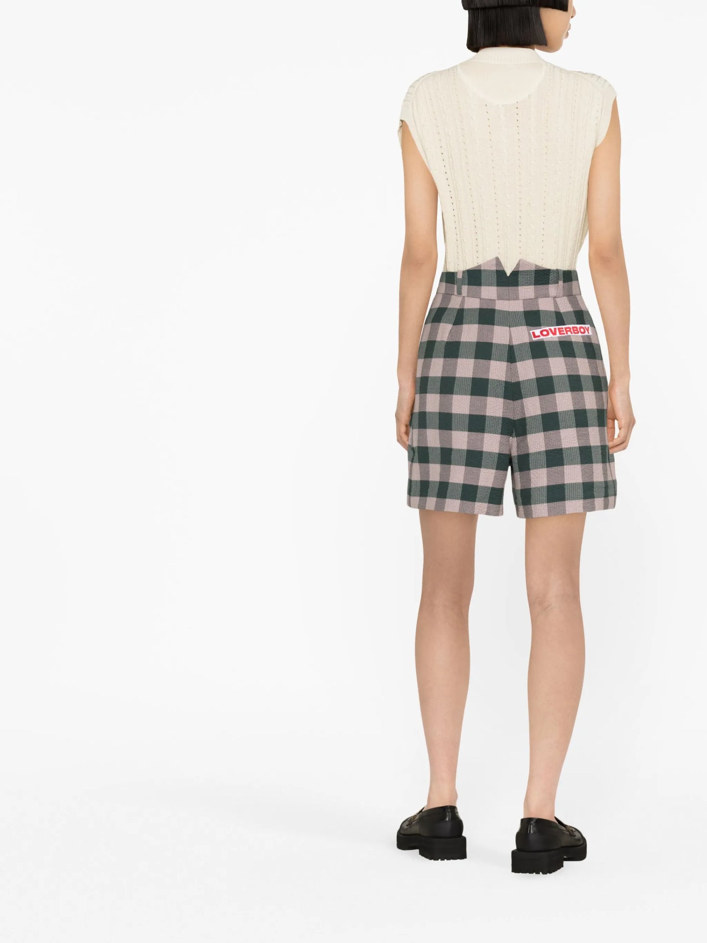 Harvey Milk gingham cotton-blend seersucker shorts
