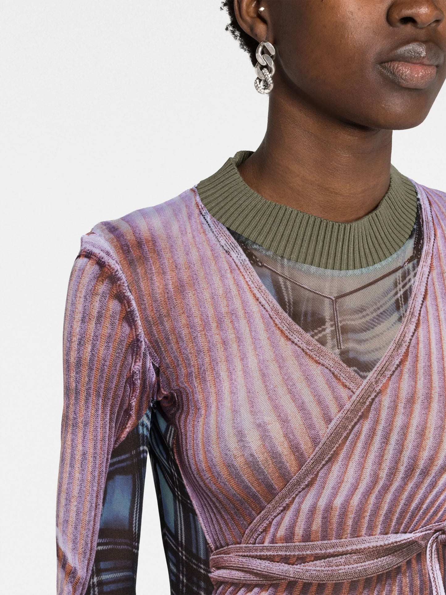 x Jean Paul Gaultier Trompe L'oeil printed dress