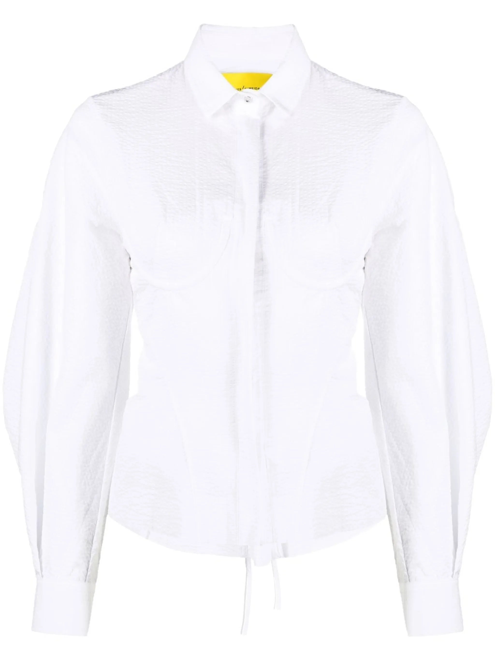 corset-detail cotton shirt