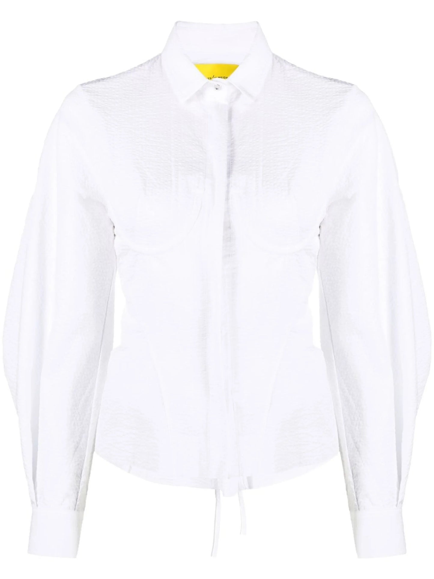corset-detail cotton shirt