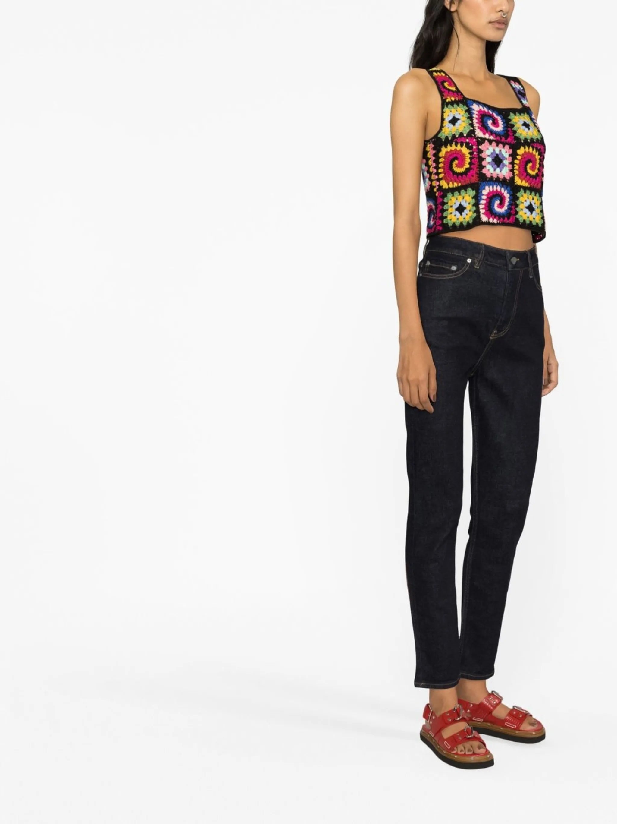 slim-leg cropped jeans