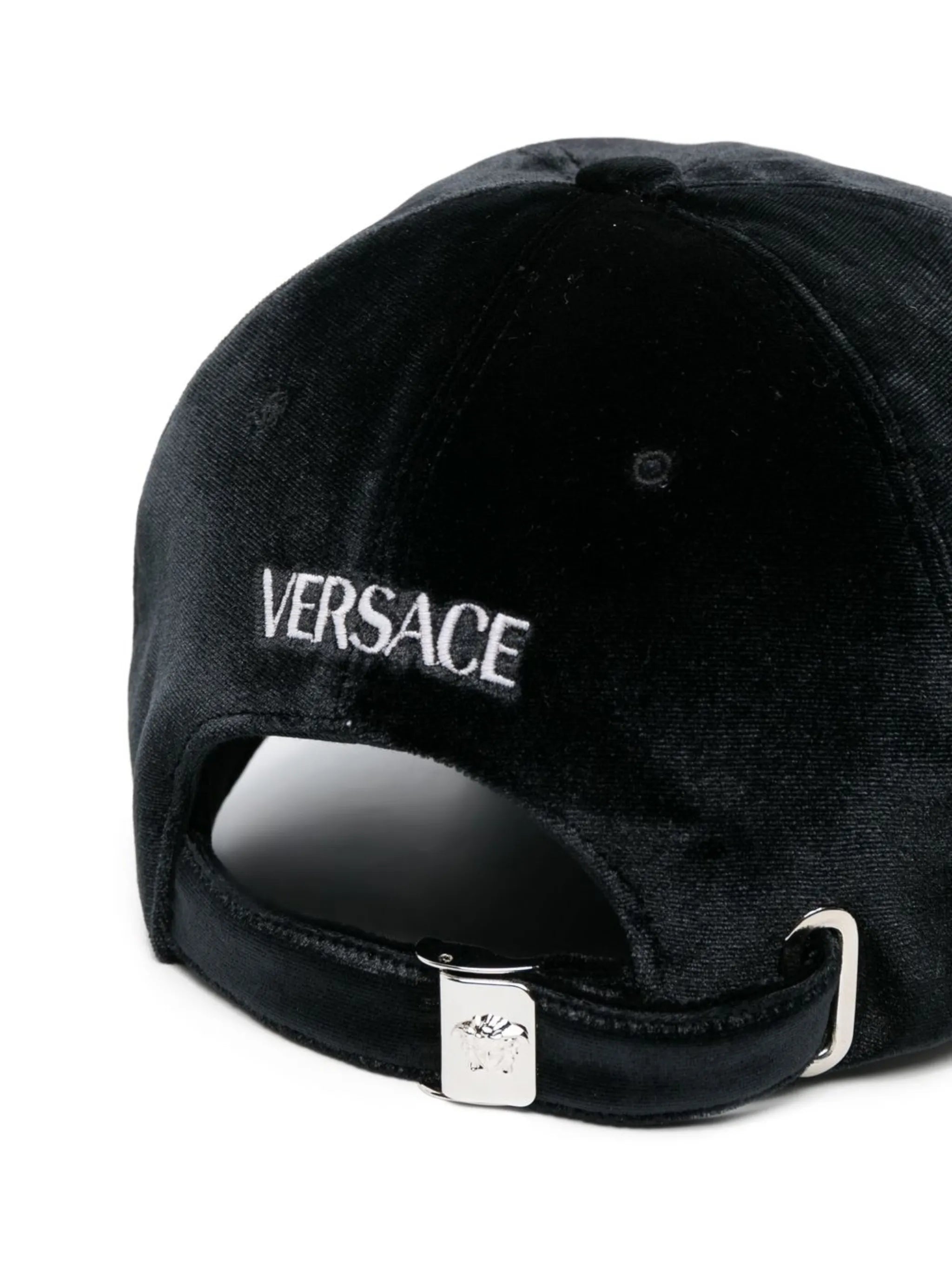 rhinestone logo velvet cap