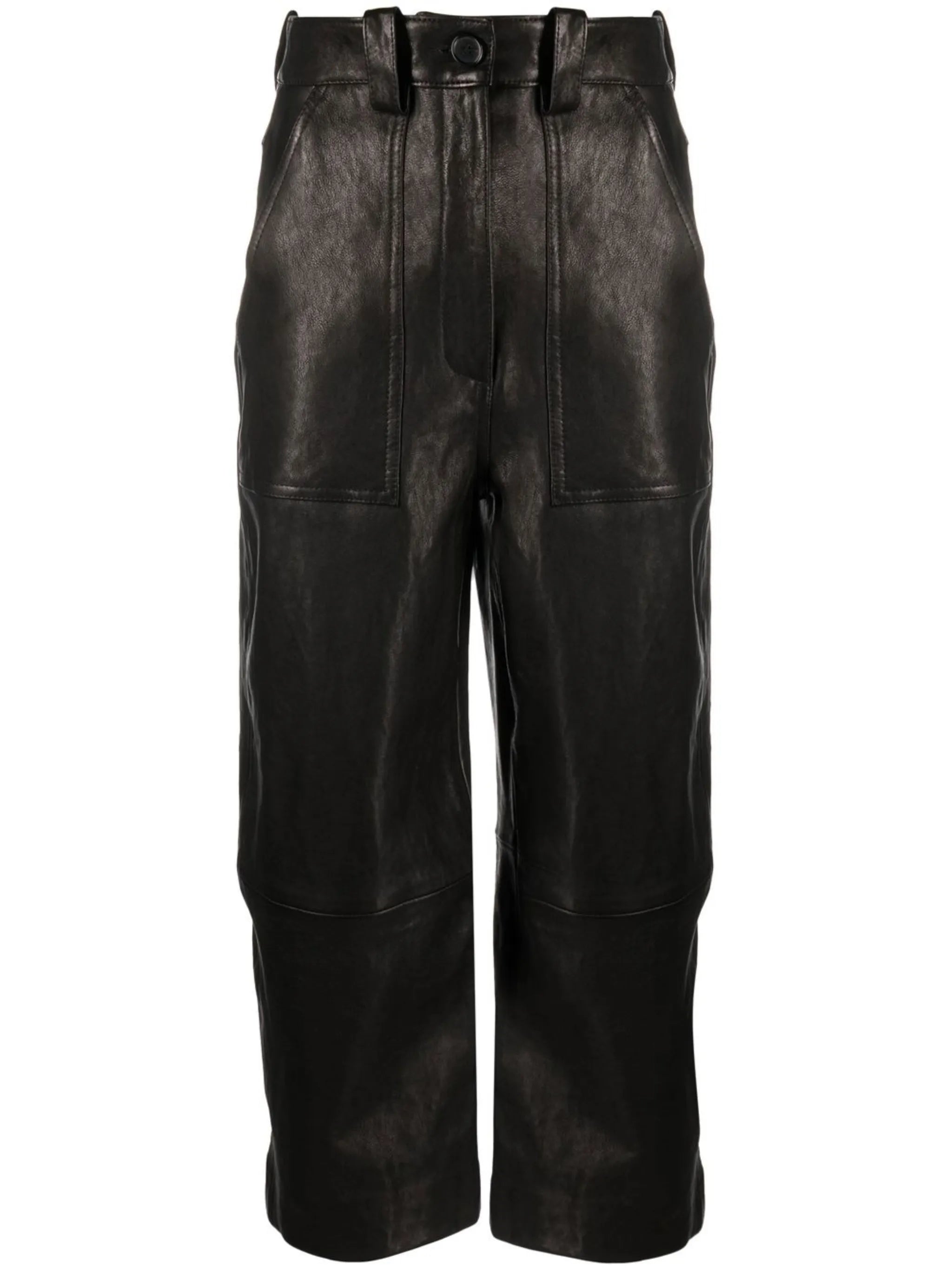 high-waisted cropped trousers