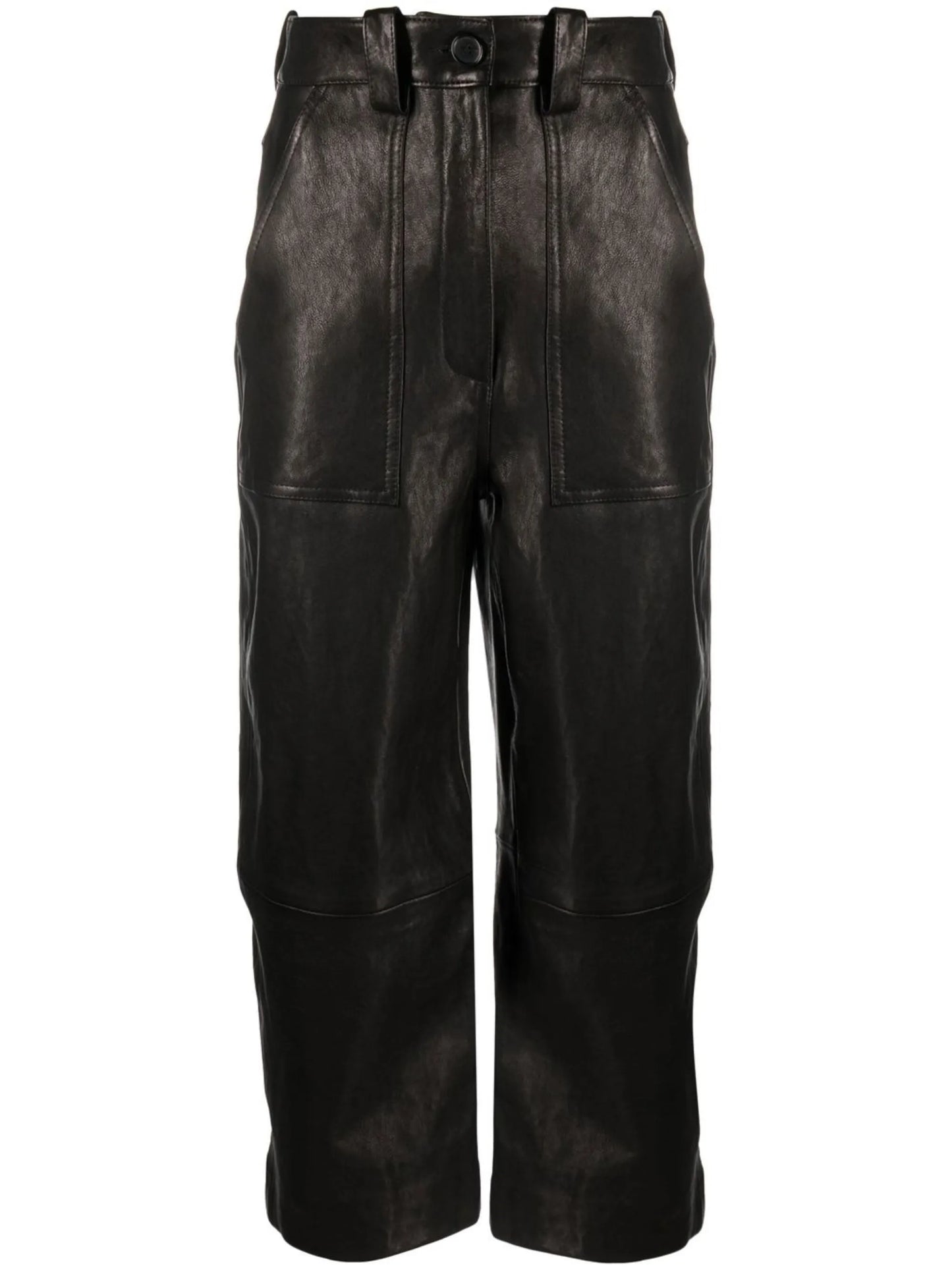 high-waisted cropped trousers