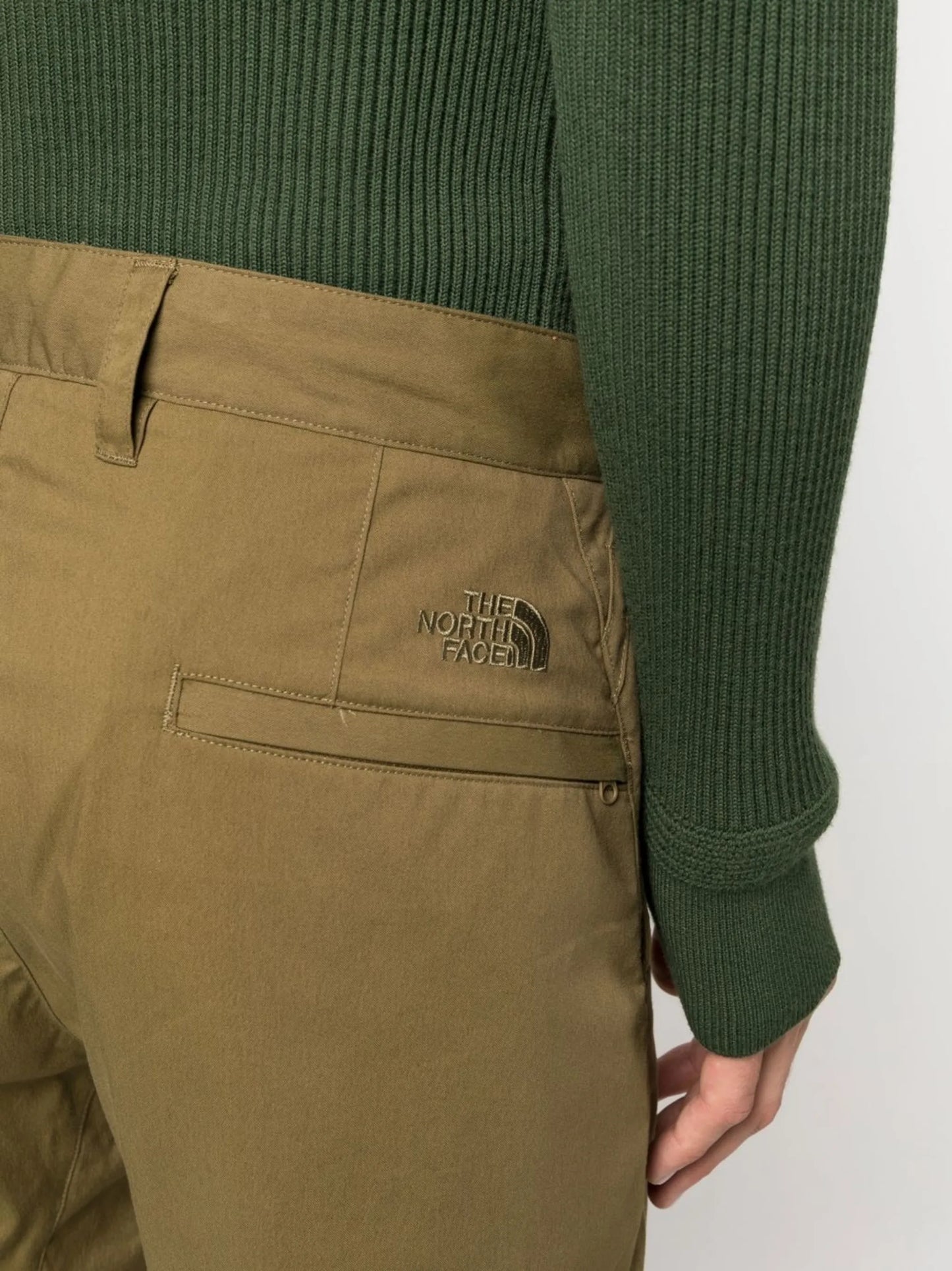 embroidered-logo straight-leg trousers