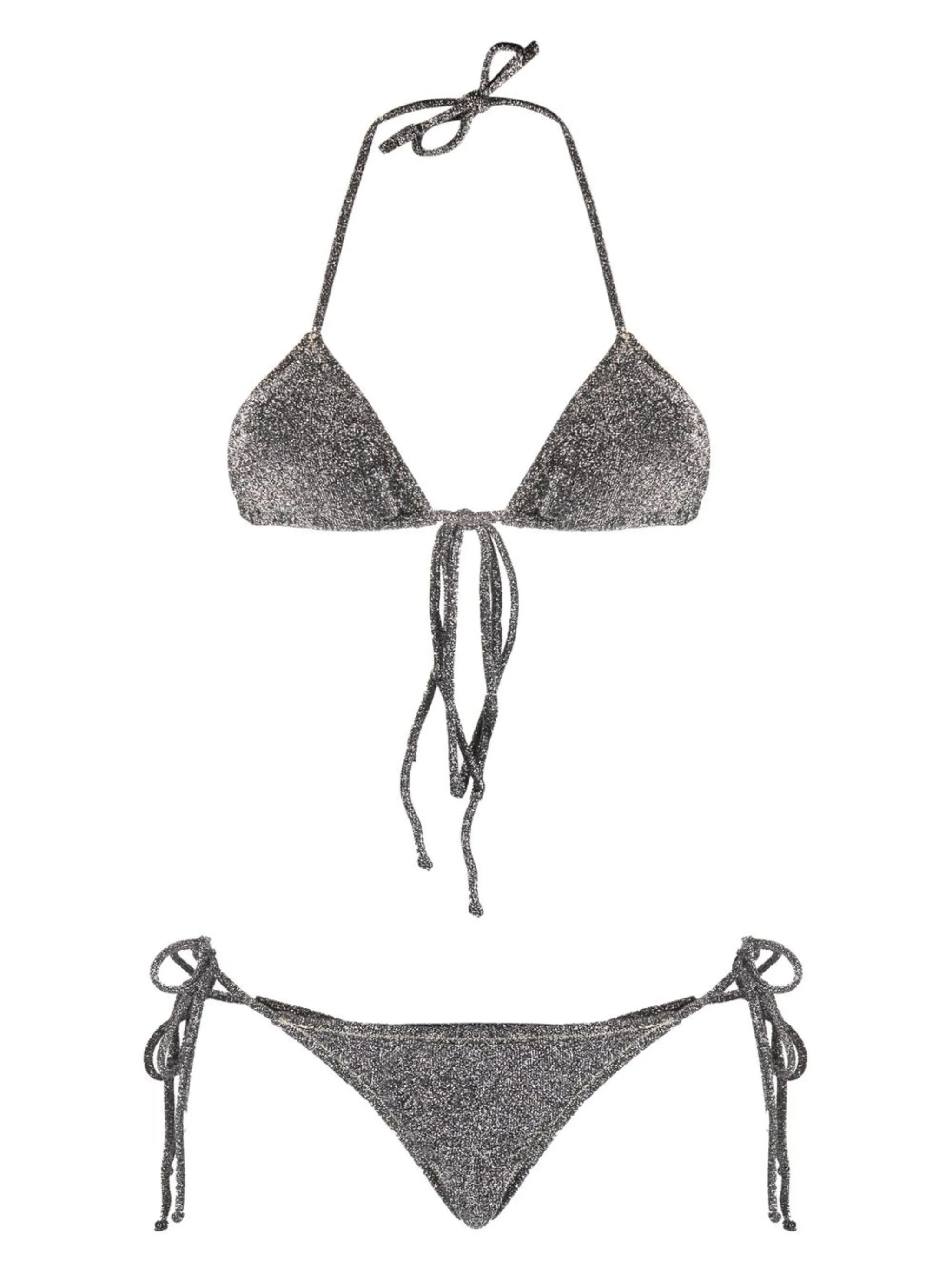 Miami metallic-effect bikini set