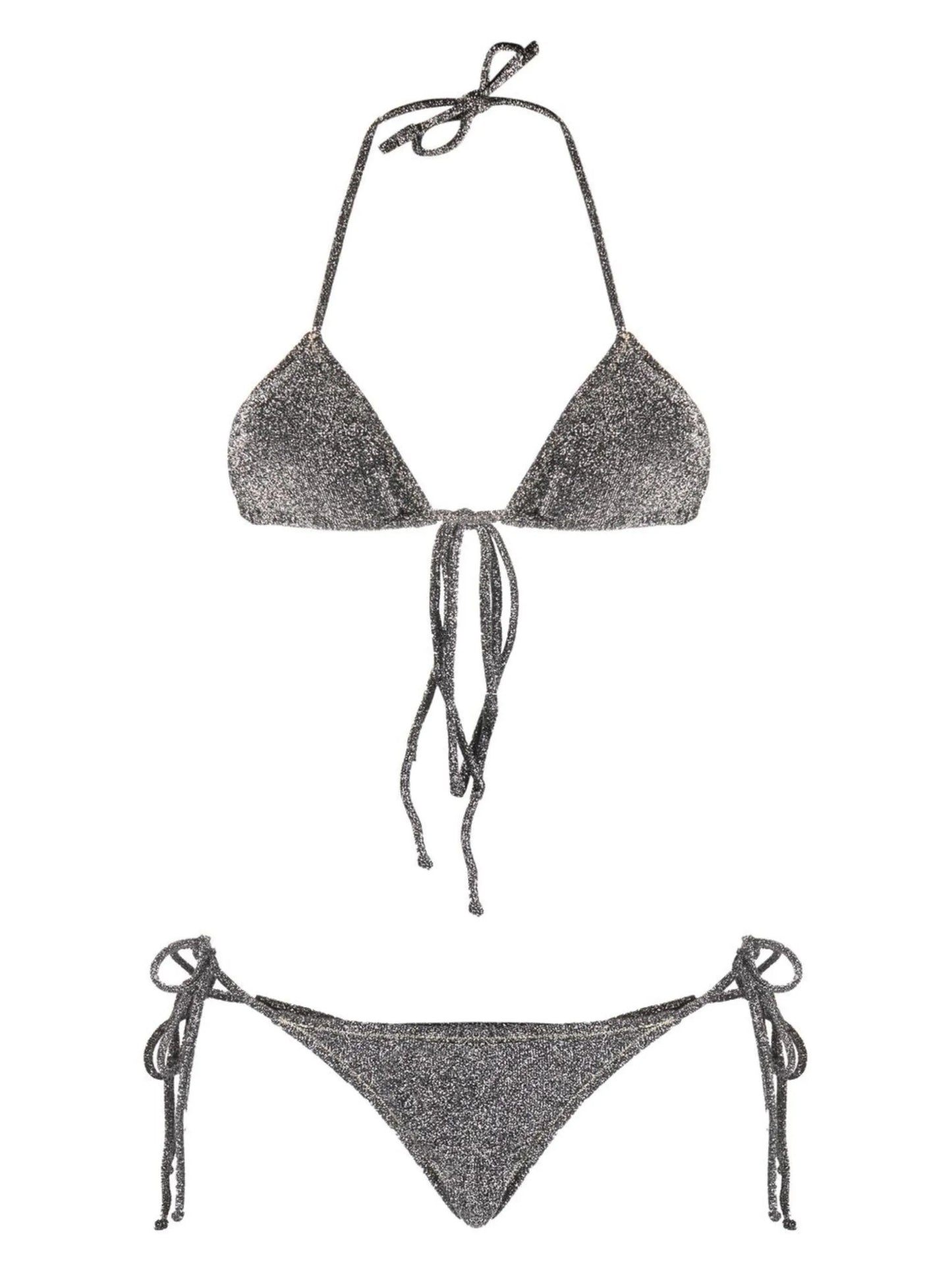 Miami metallic-effect bikini set