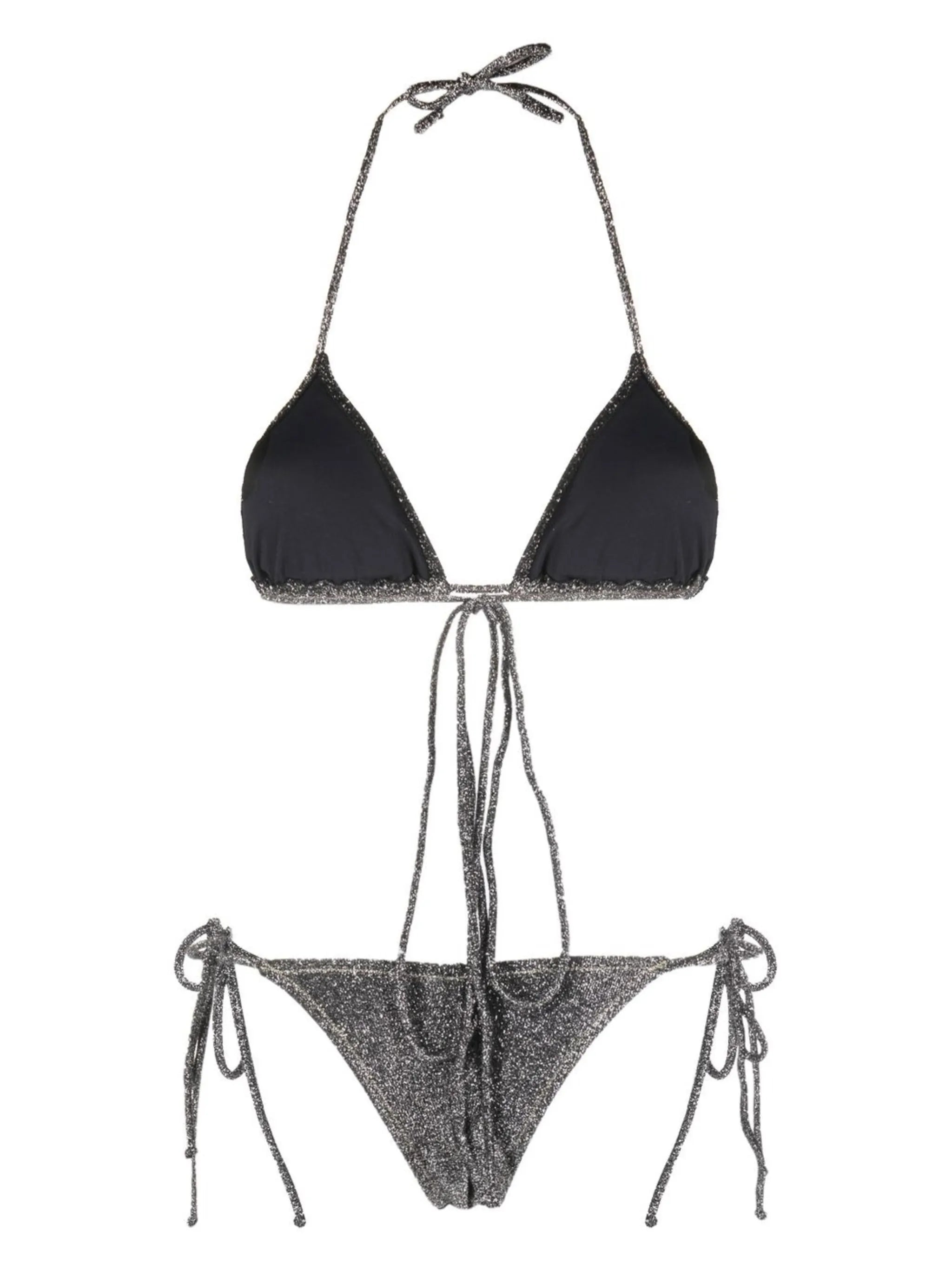 Miami metallic-effect bikini set