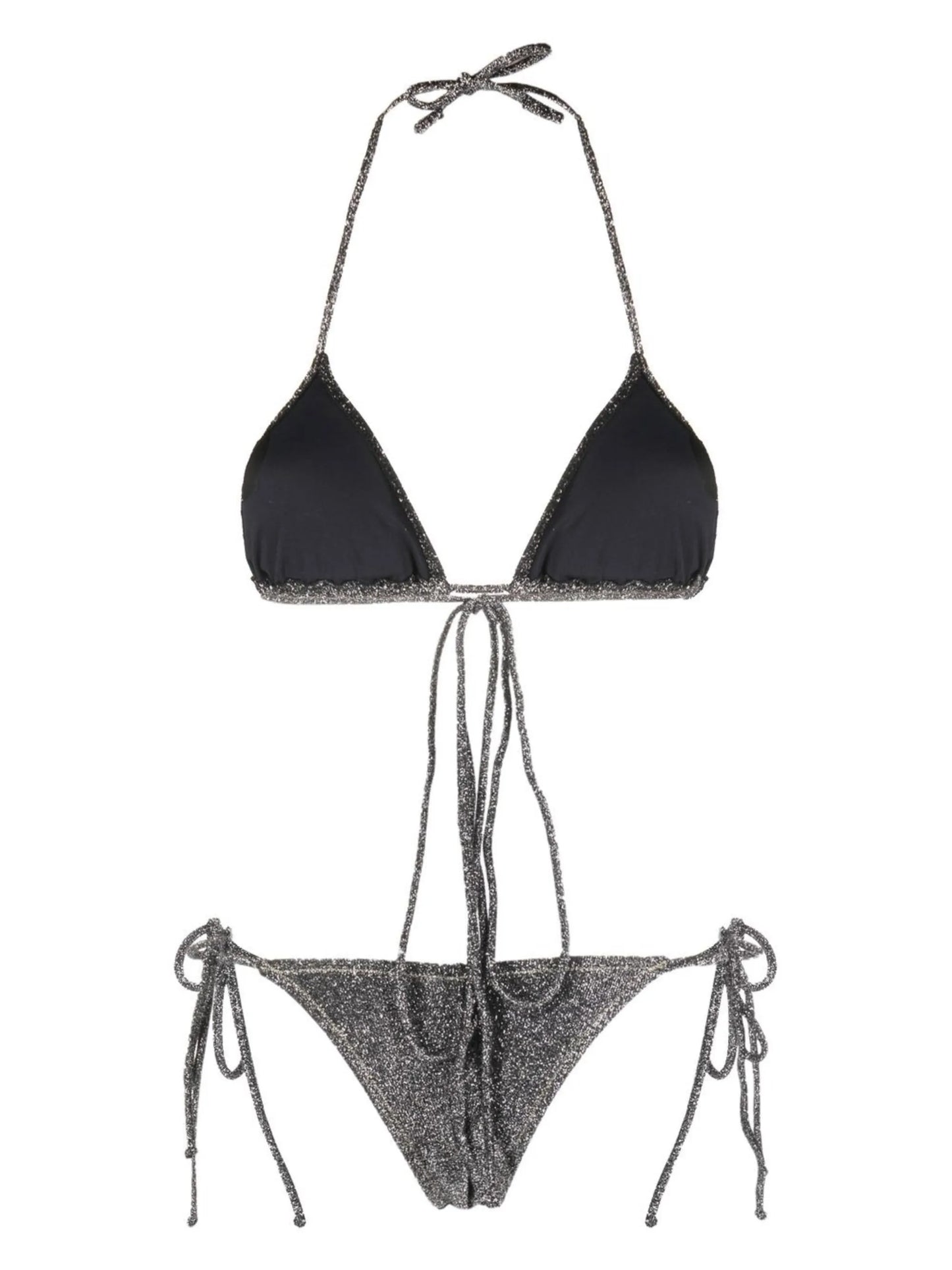 Miami metallic-effect bikini set