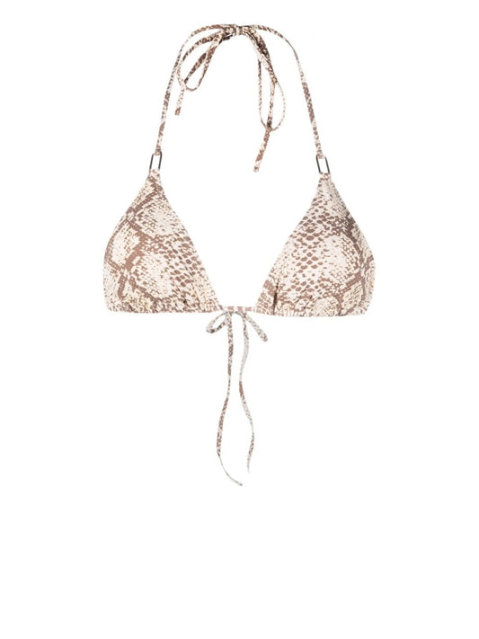 Cancun snakeskin-print bikini top