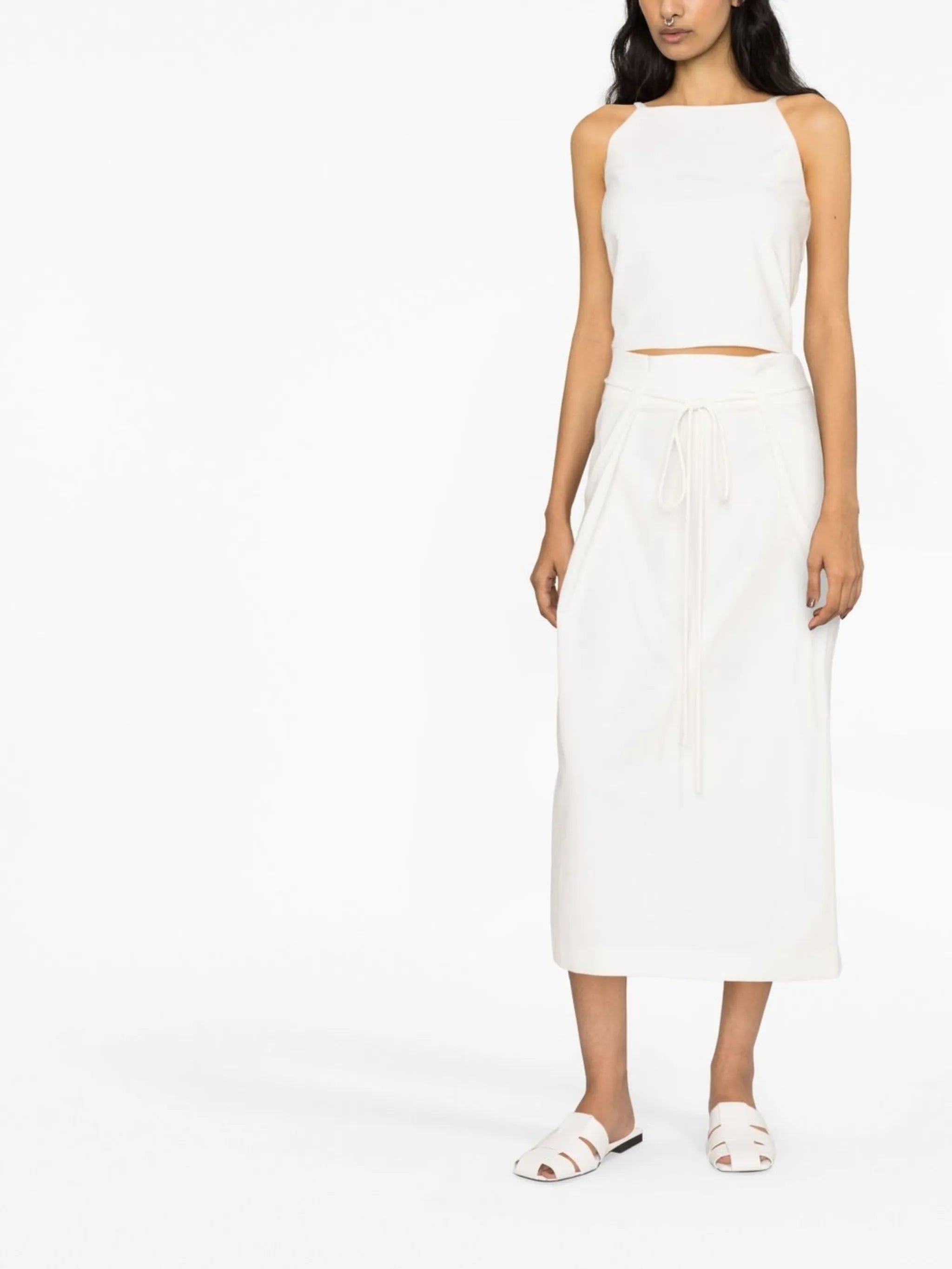 pleated-effect drawstring skirt