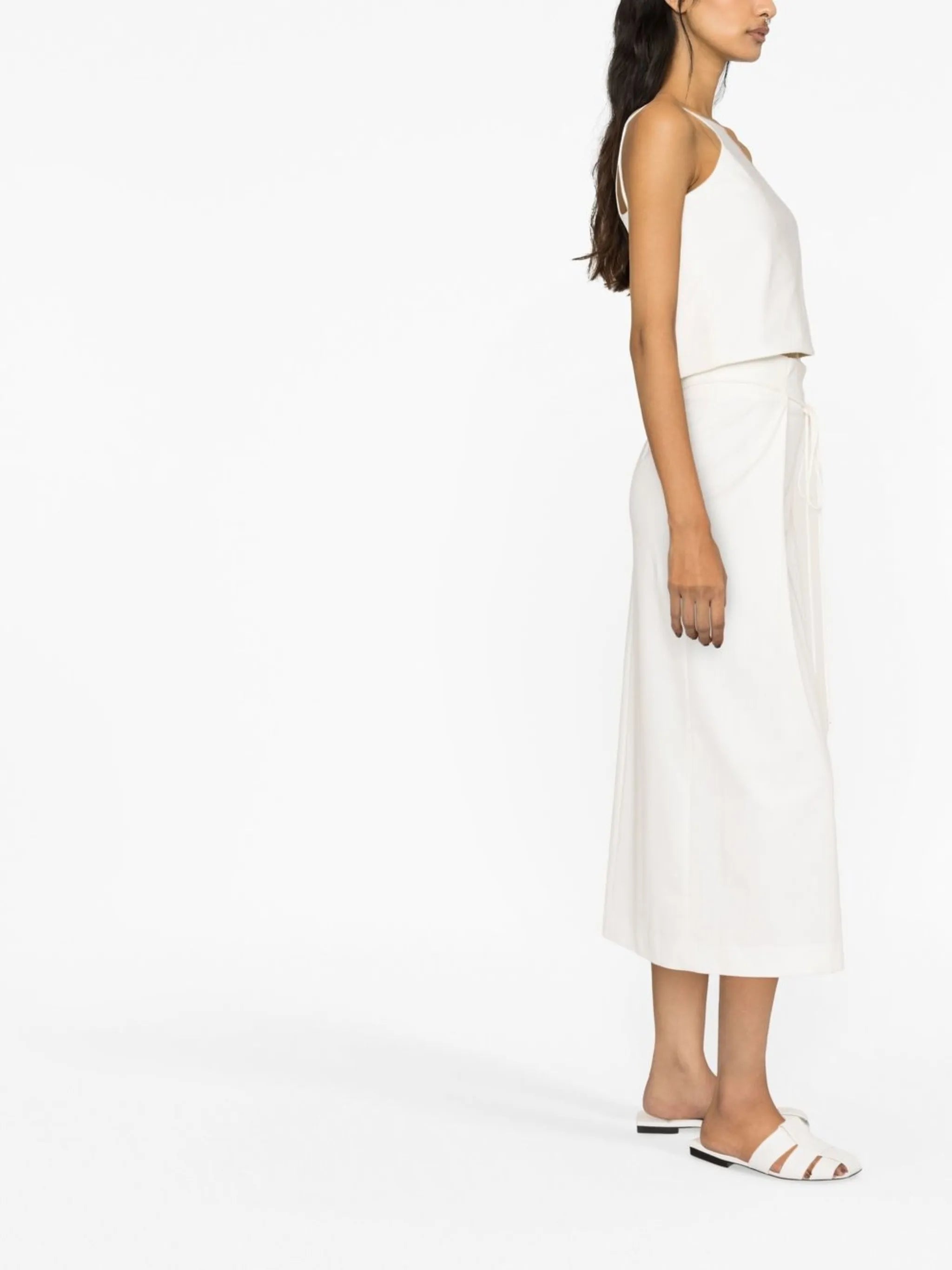 pleated-effect drawstring skirt
