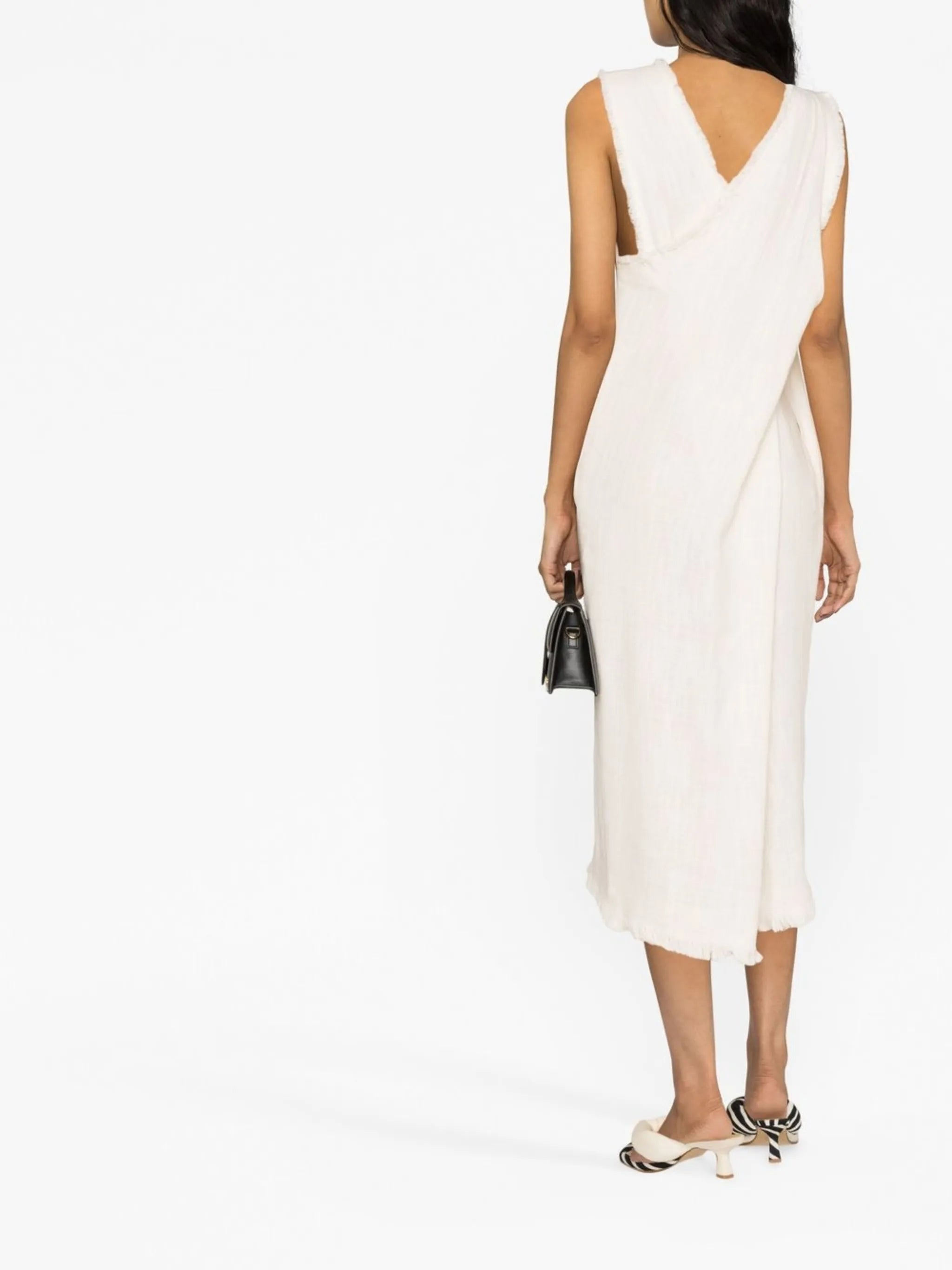 sleeveless fringed midi dress
