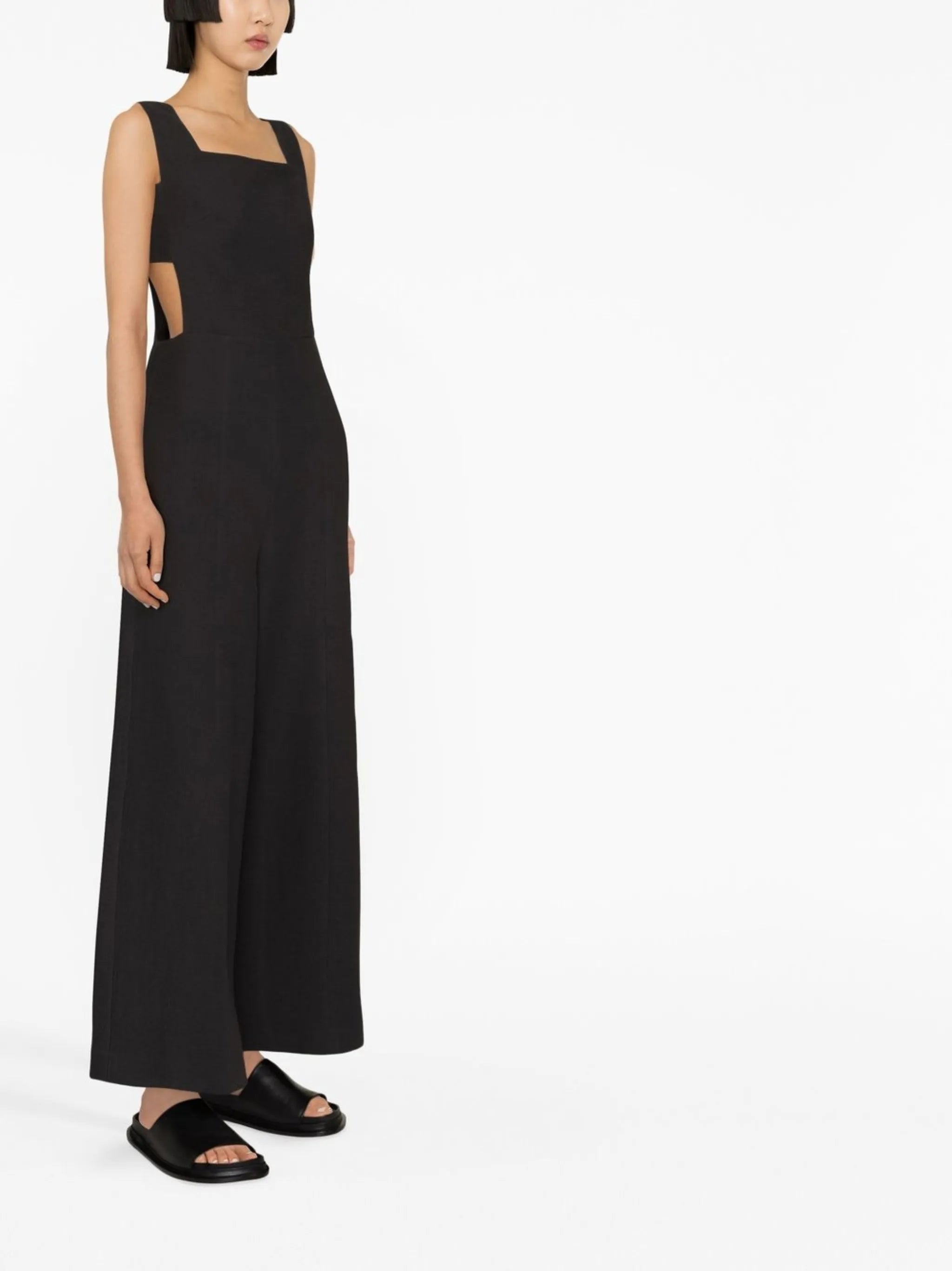 square-neck jumpsuit