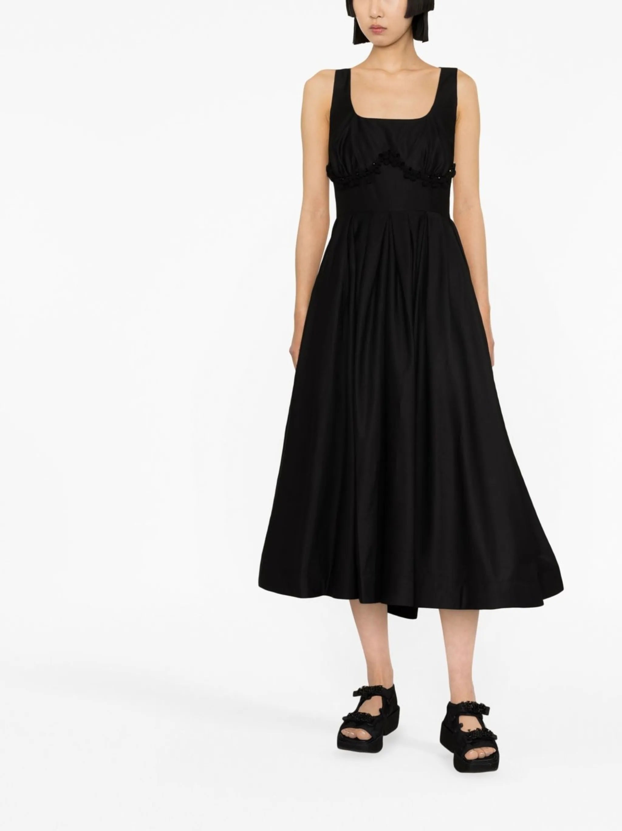 lace-up midi dress
