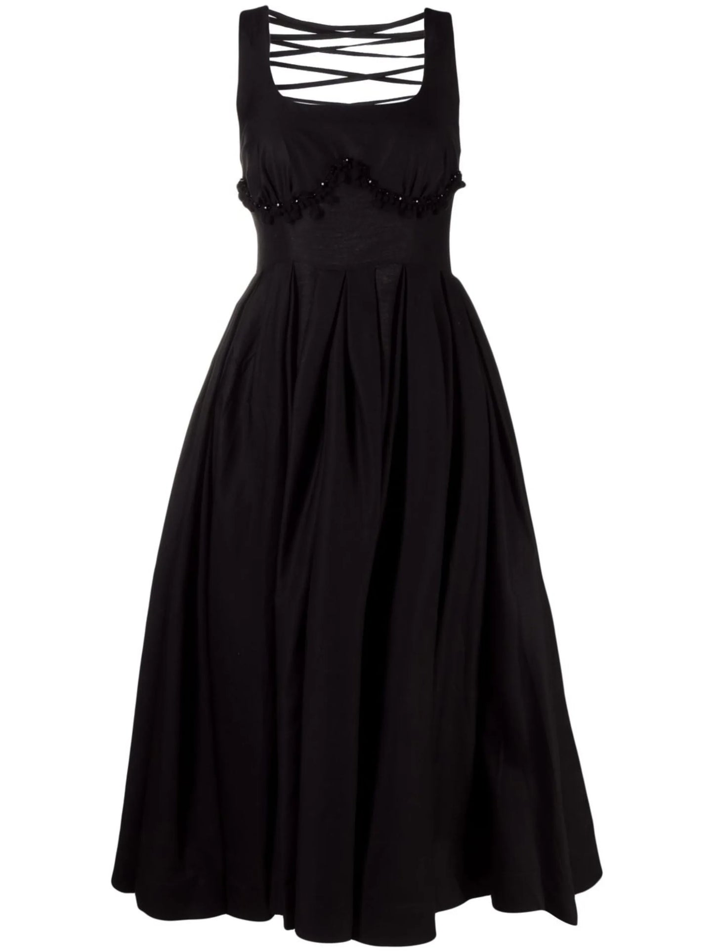 lace-up midi dress