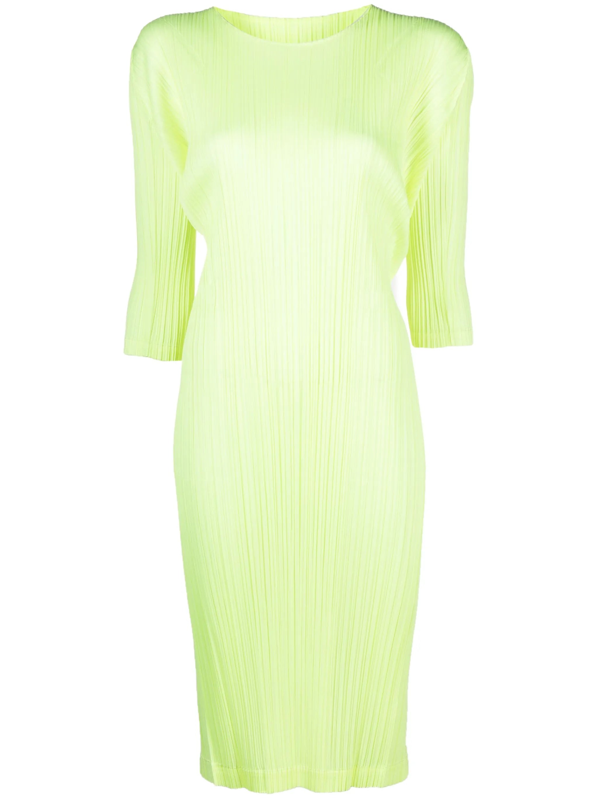 pleated midi dress
