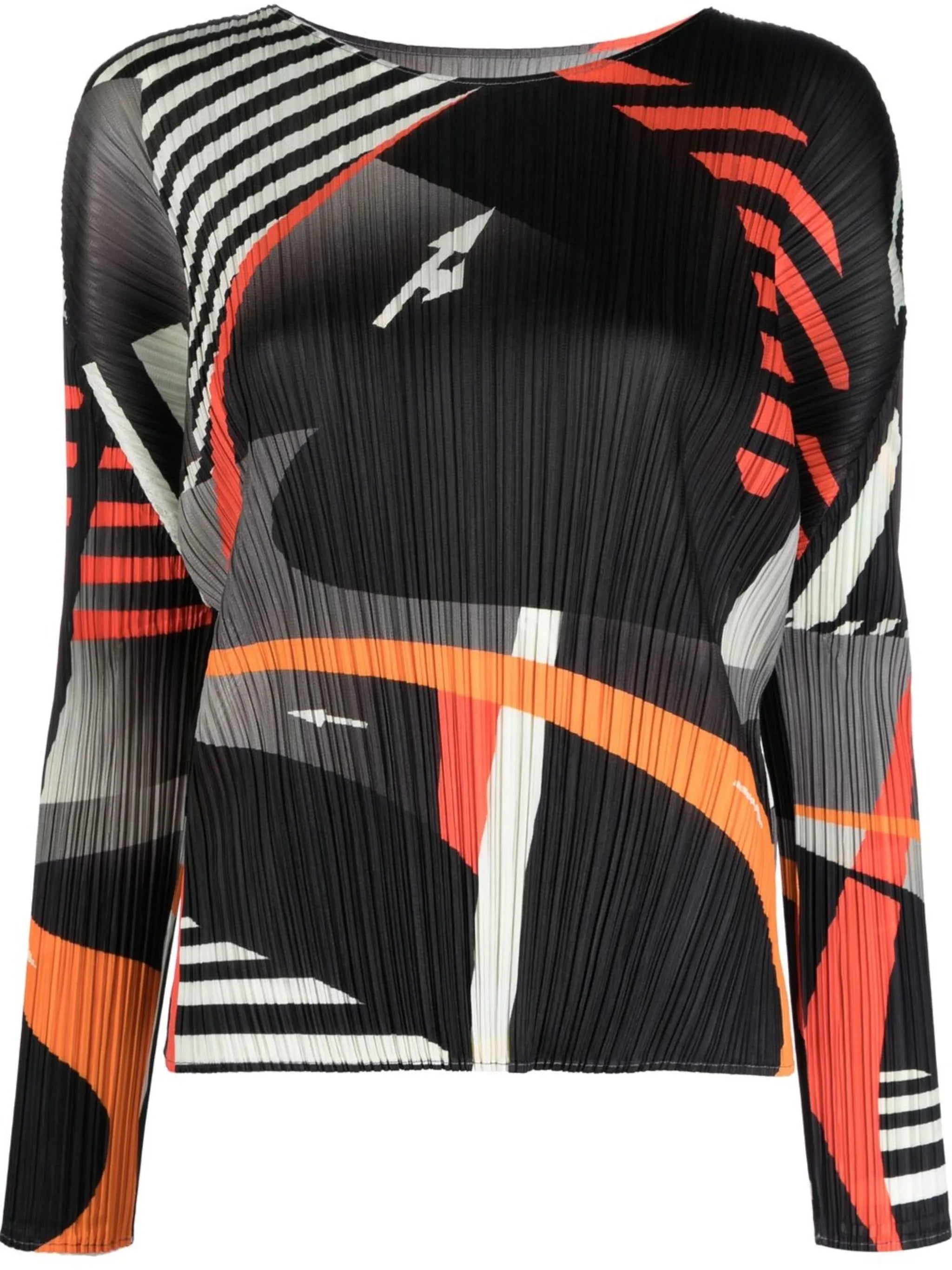 Free Way graphic-print pleated top