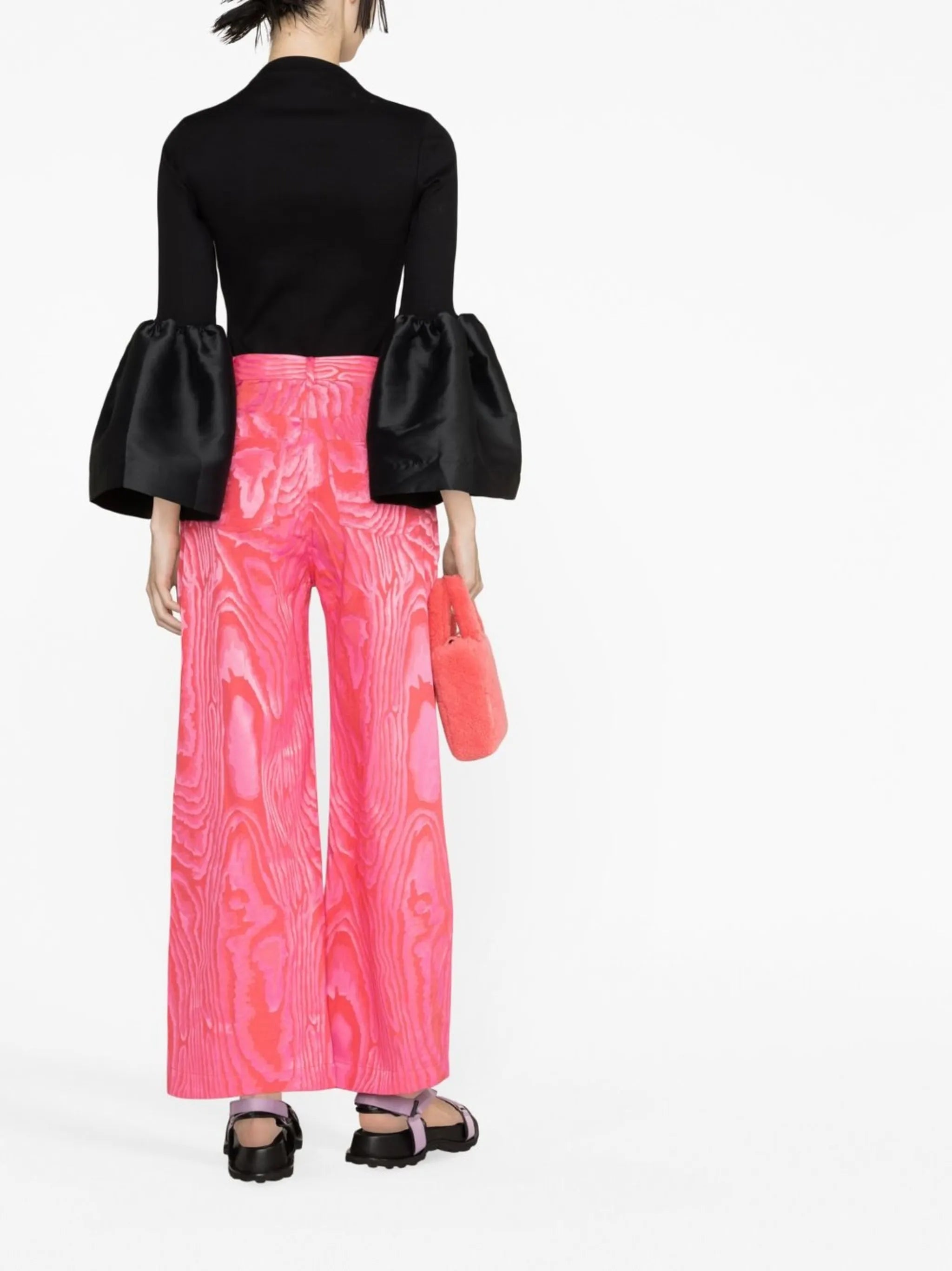 abstract-print wide-leg trousers