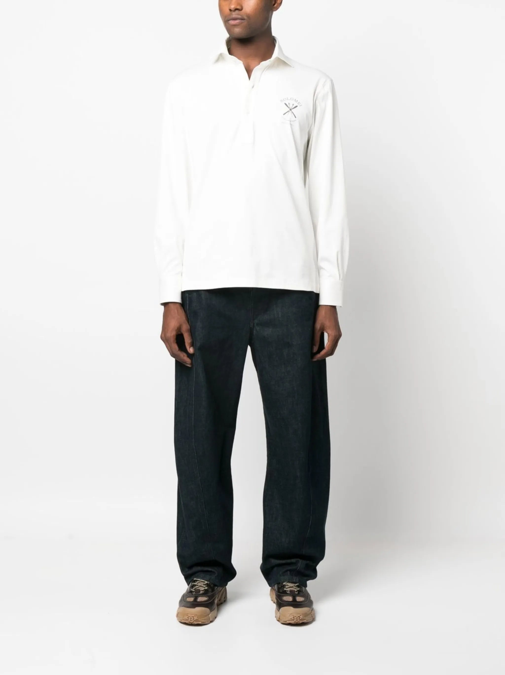 graphic-print cotton shirt