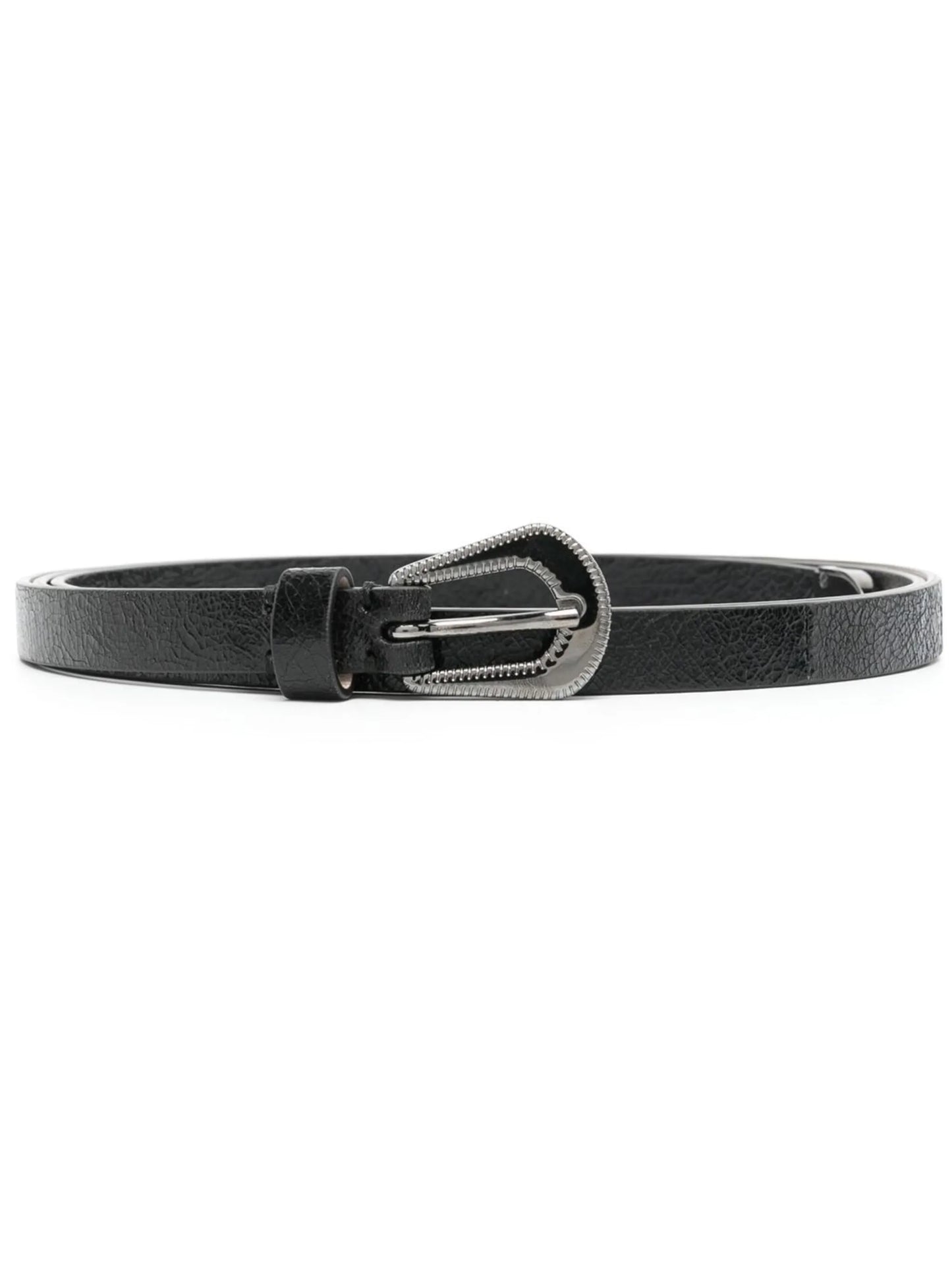 buckled leather belt