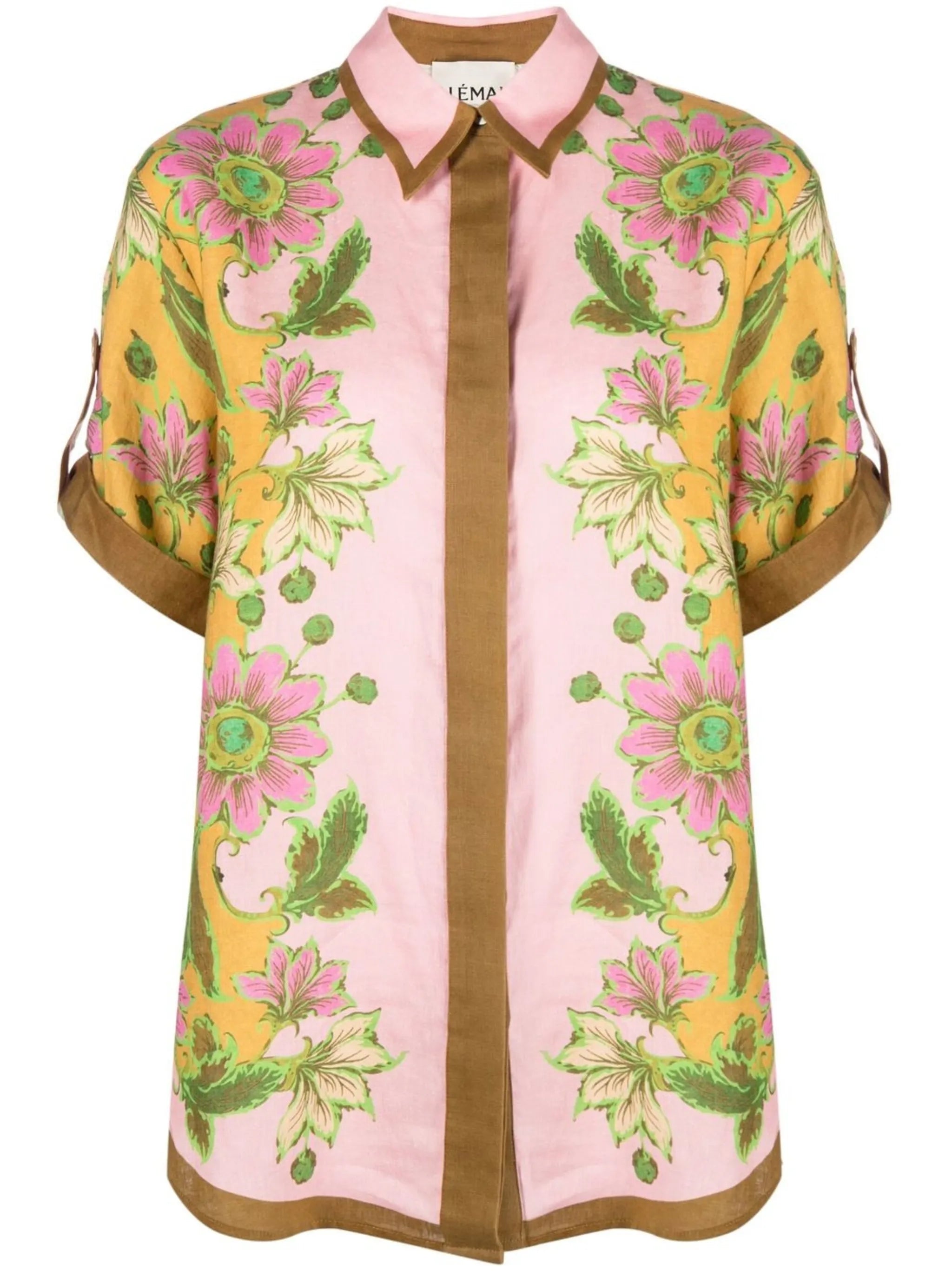 floral-print short-sleeve shirt