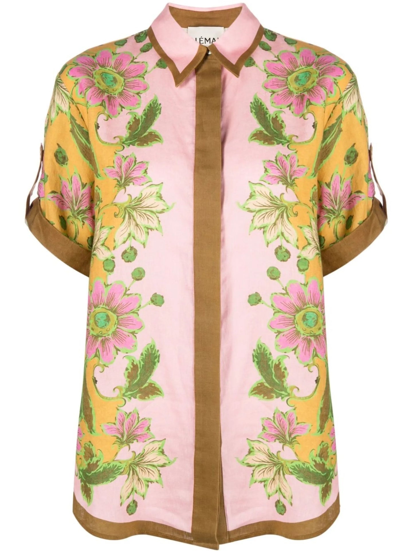floral-print short-sleeve shirt