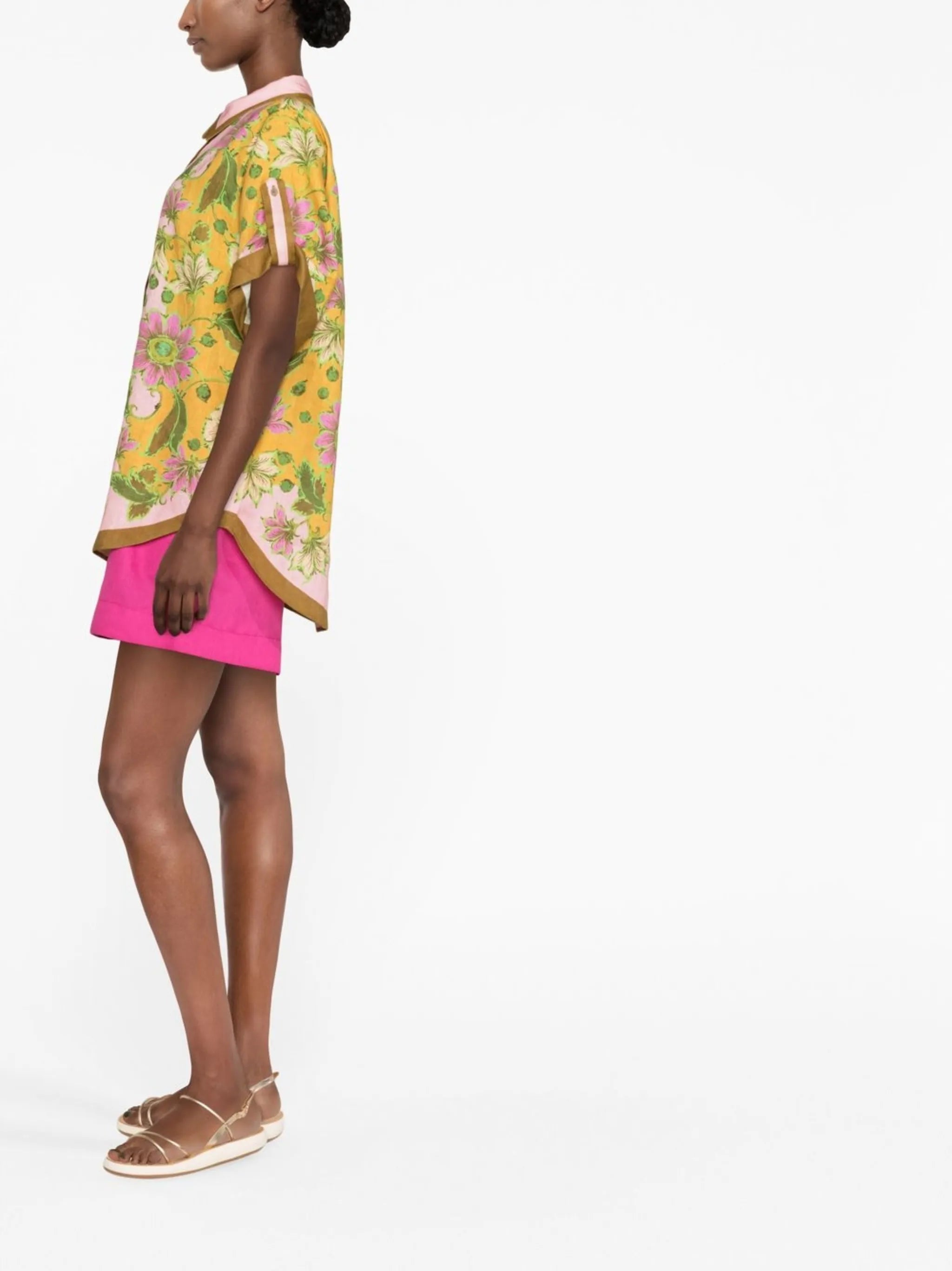 floral-print short-sleeve shirt