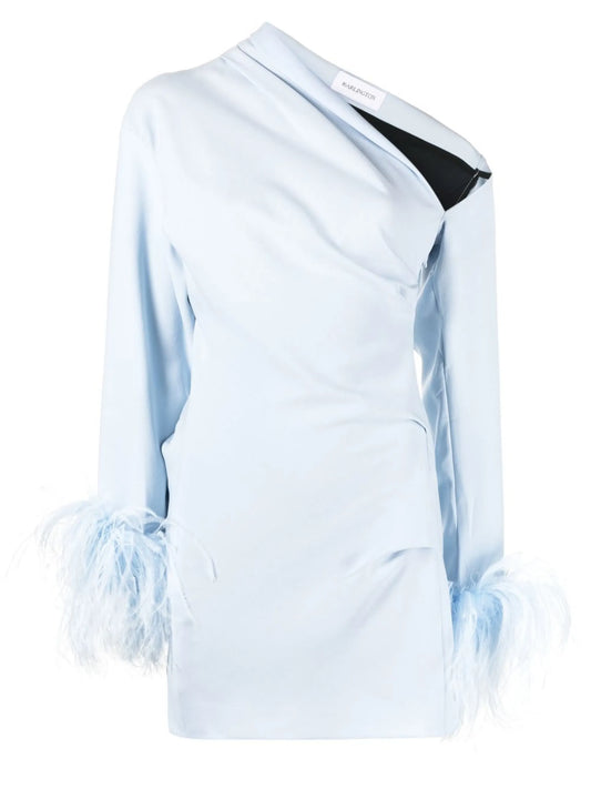 Adelaide feather-trim minidress
