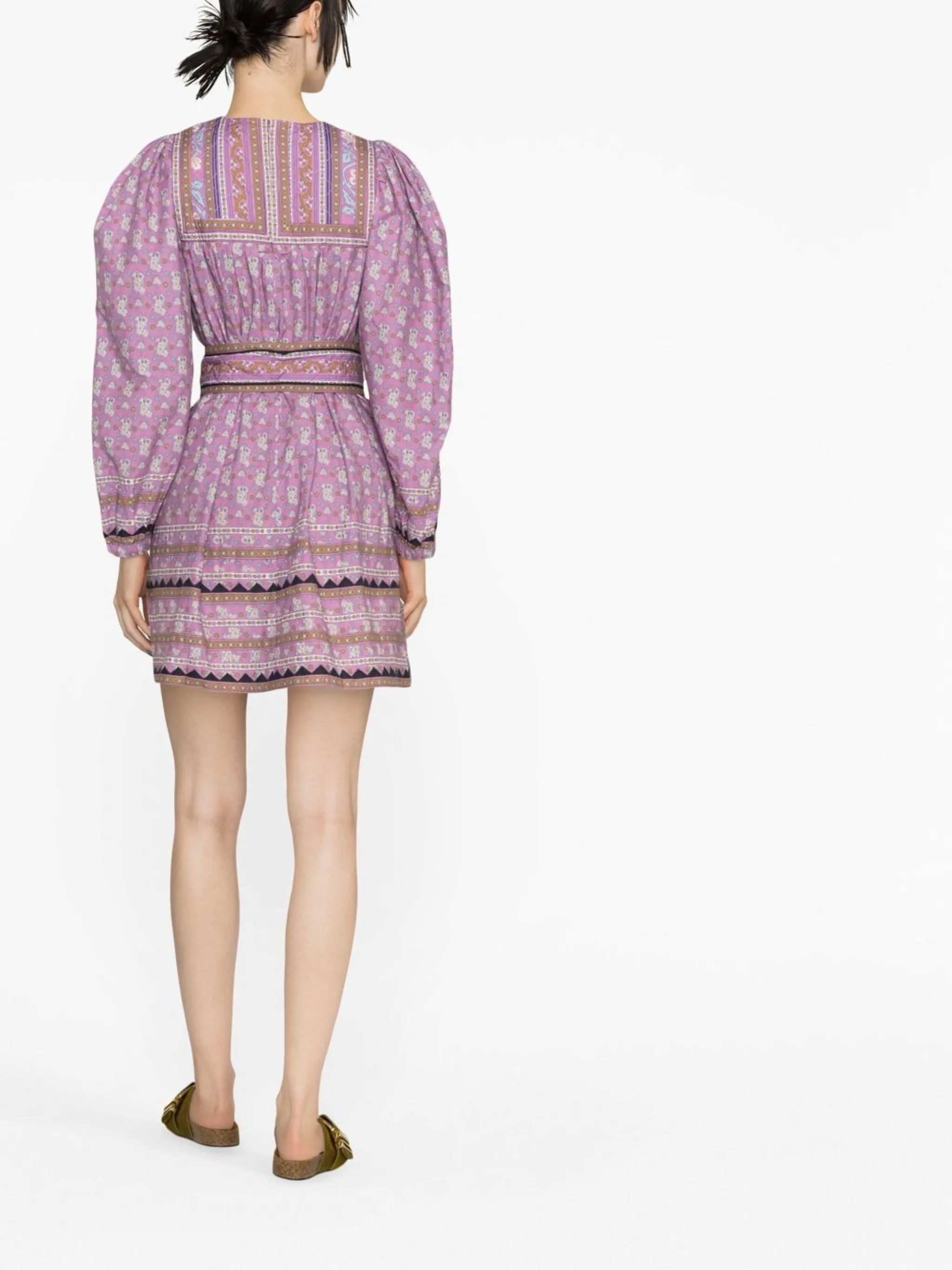 Perry floral-print puff-sleeve minidress