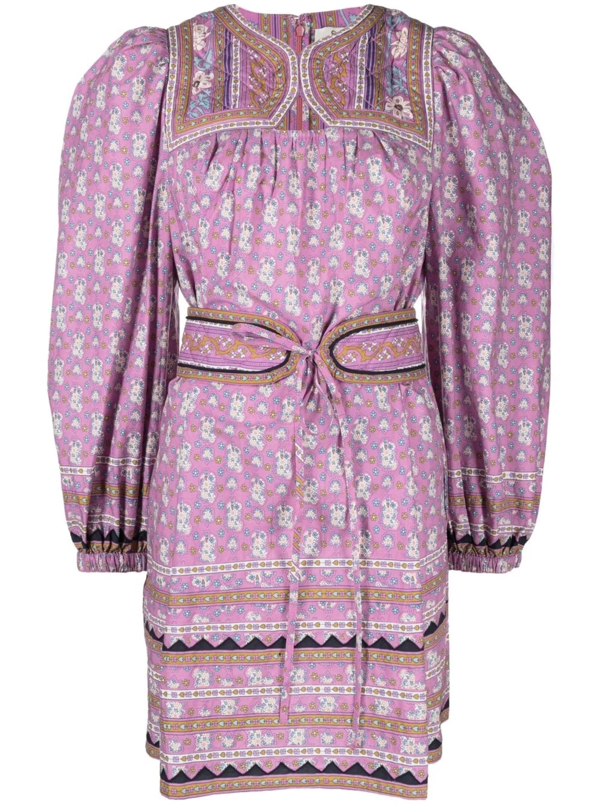 Perry floral-print puff-sleeve minidress