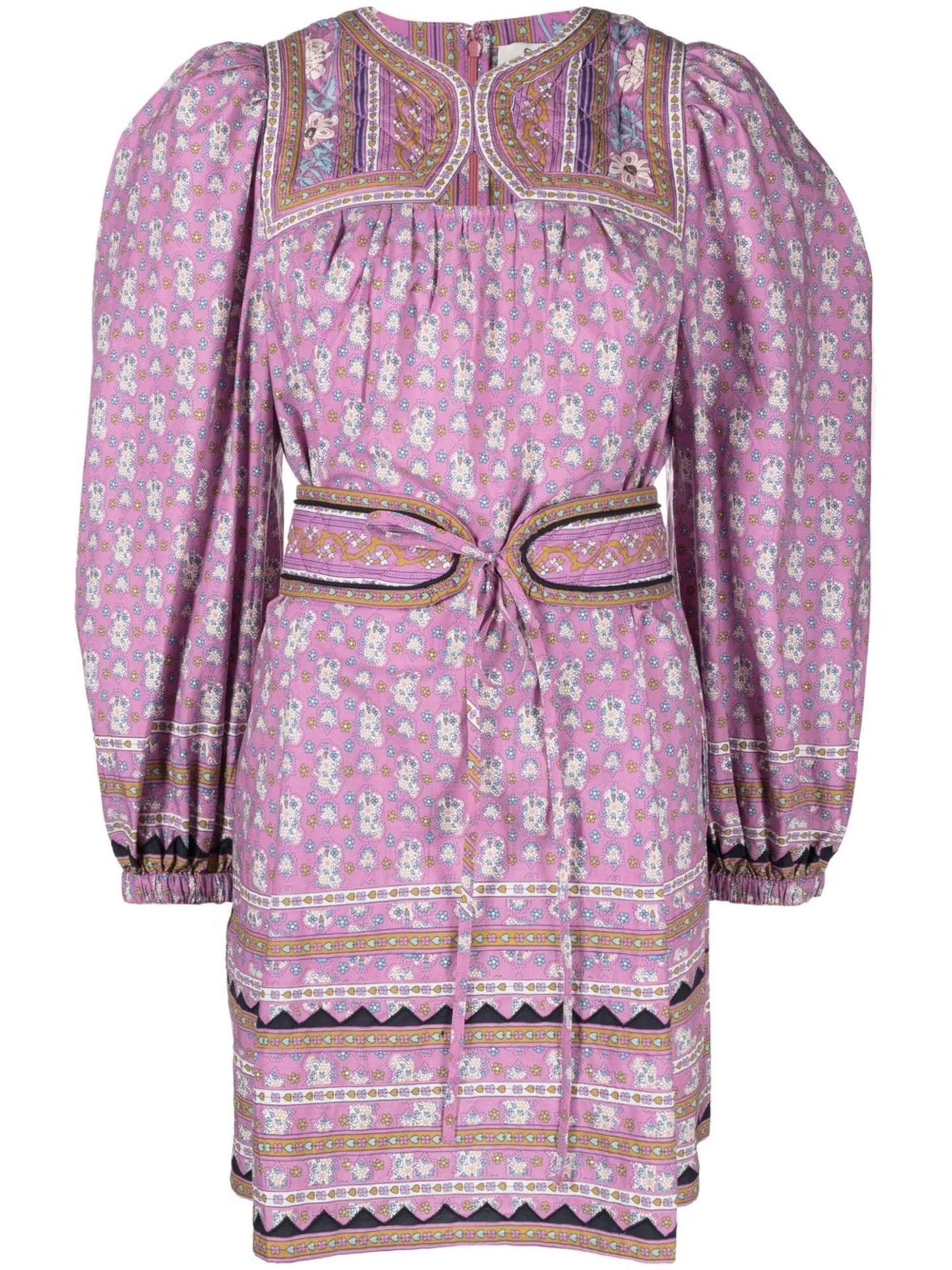Perry floral-print puff-sleeve minidress
