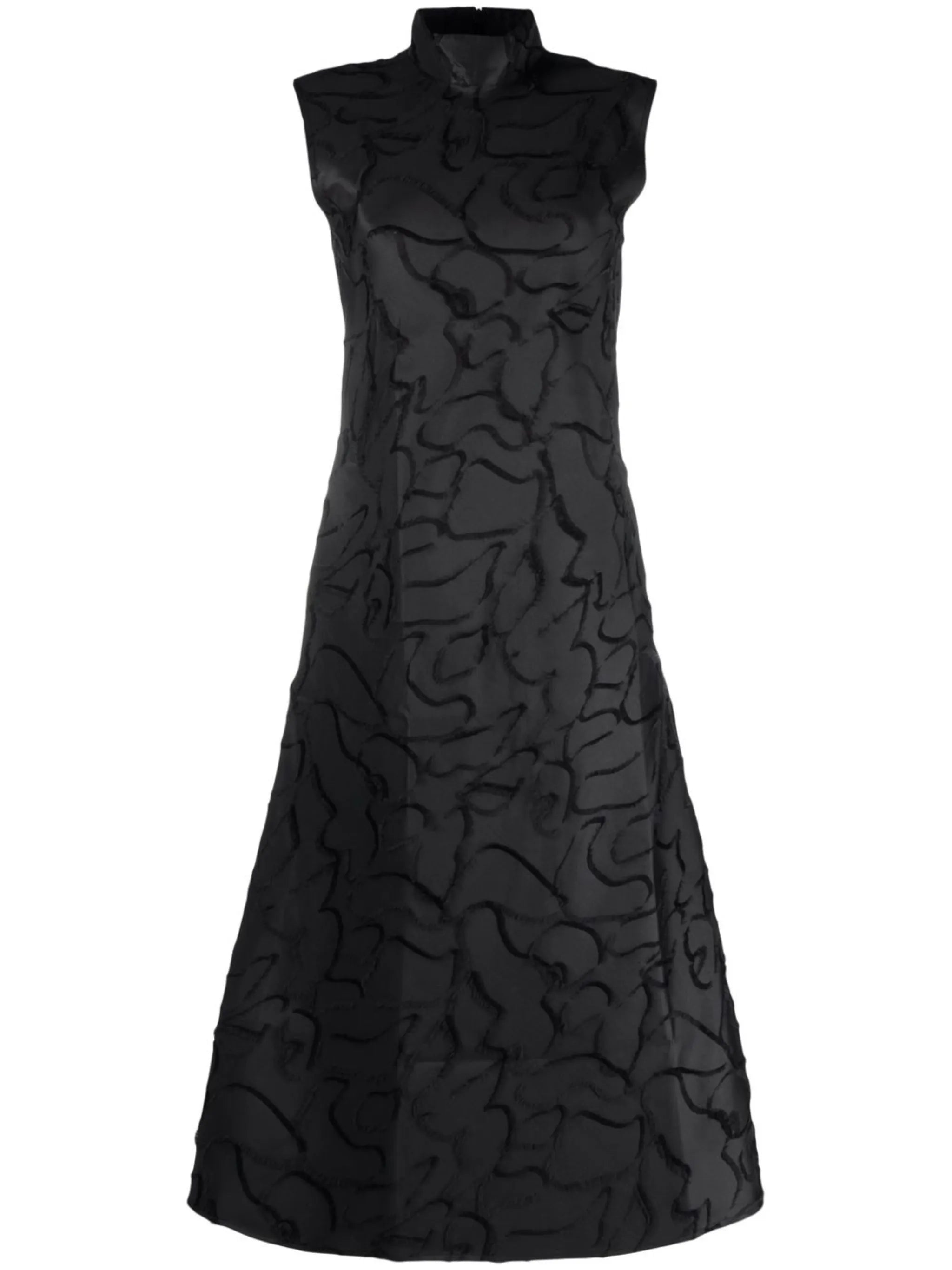 patterned satin midi dress