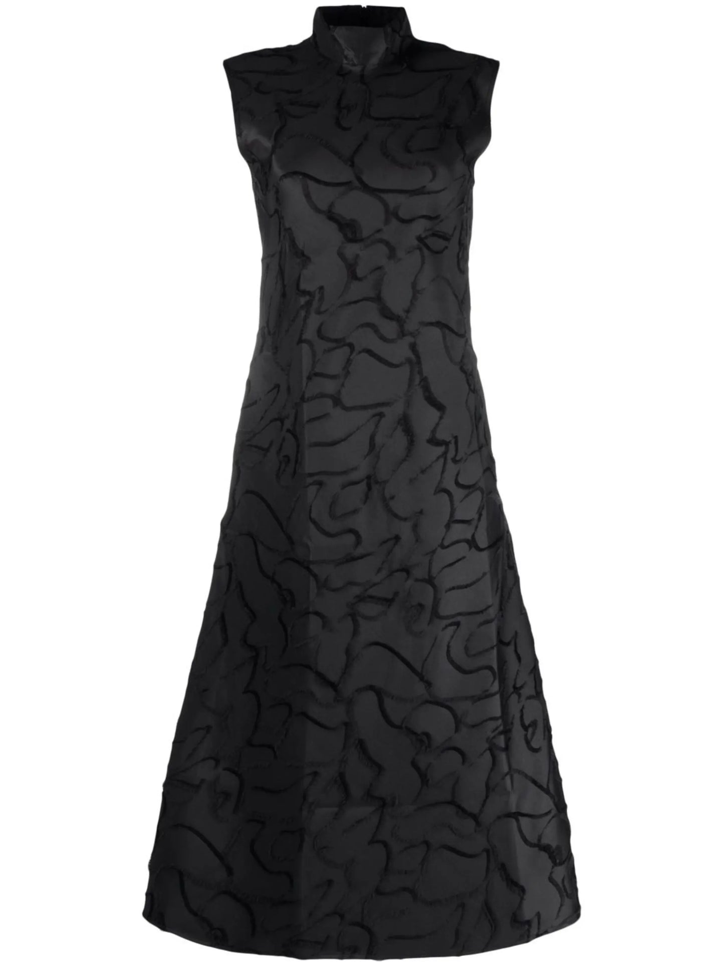 patterned satin midi dress