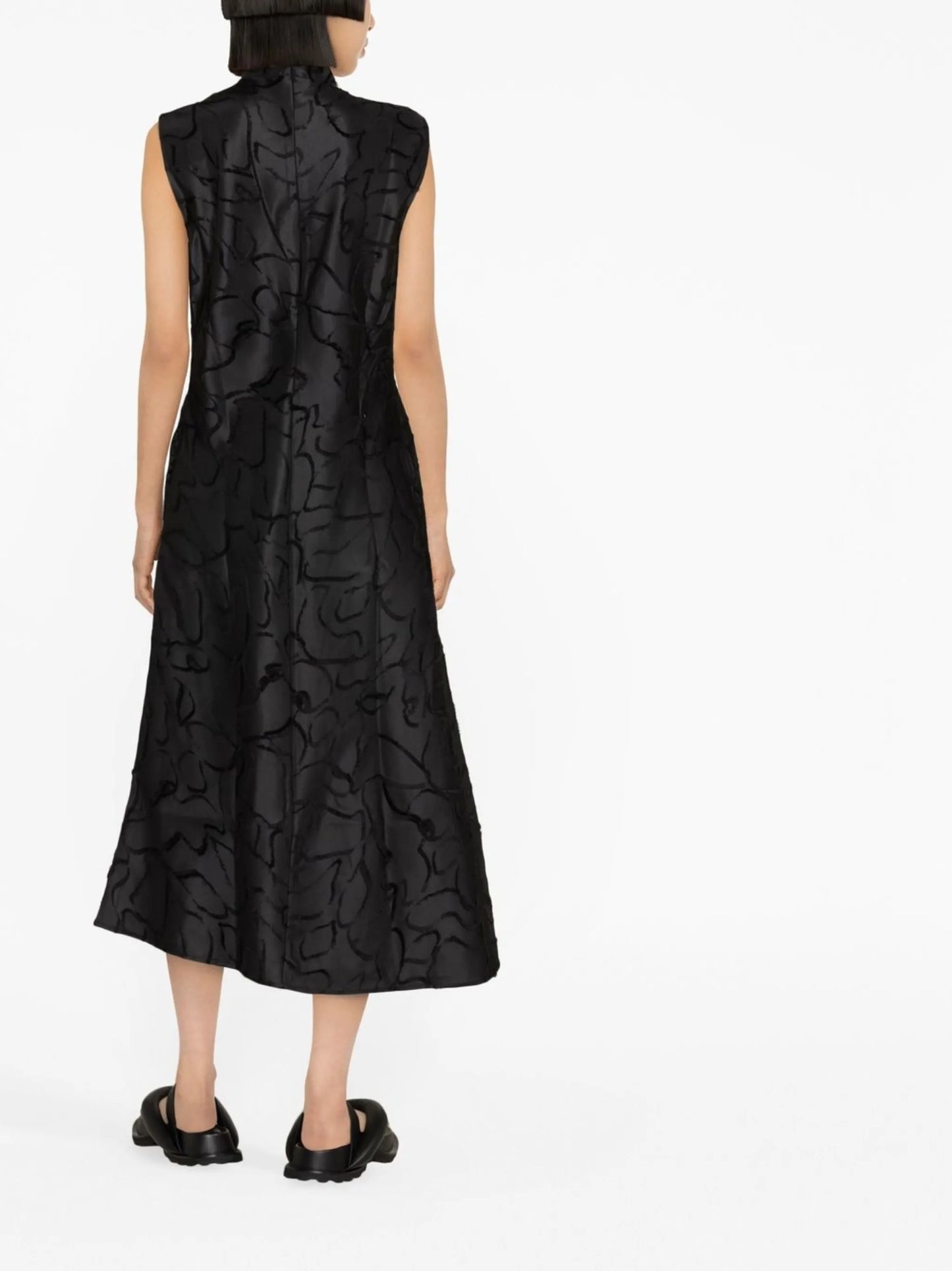 patterned satin midi dress