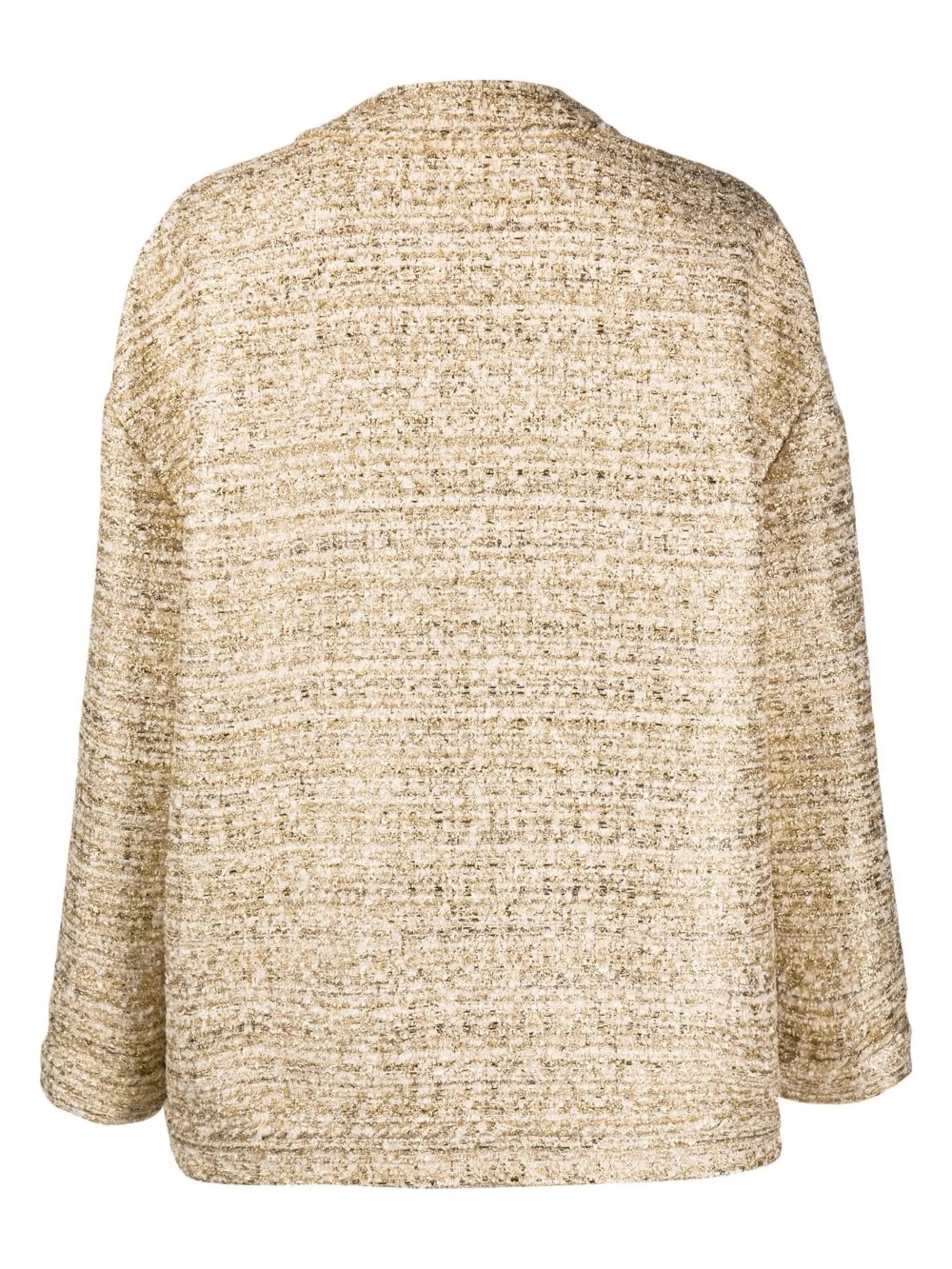 Roman Stud metallic tweed cardigan