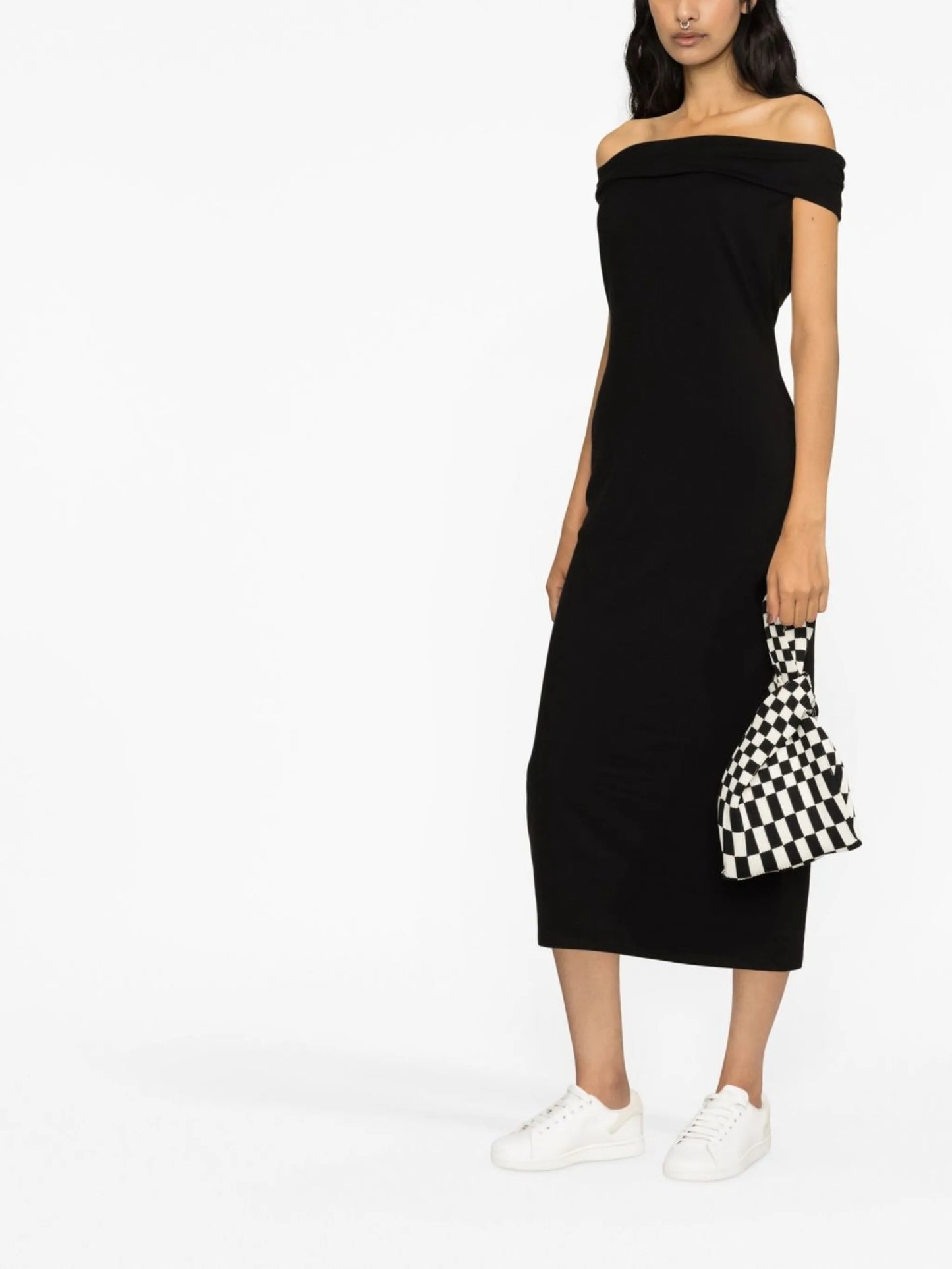 Jamen off-shoulder knitted midi dress