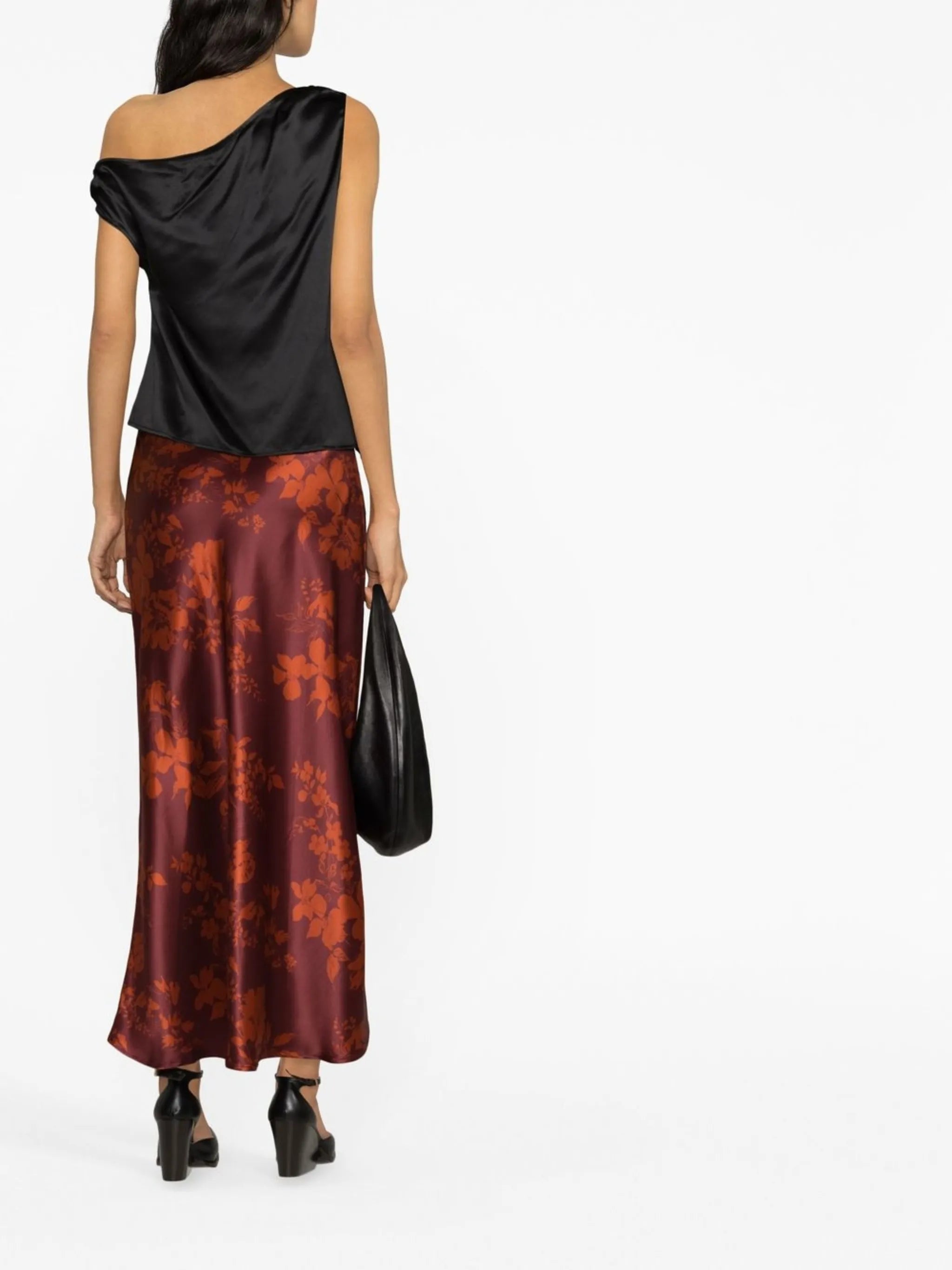 Annika one-shoulder silk tank top