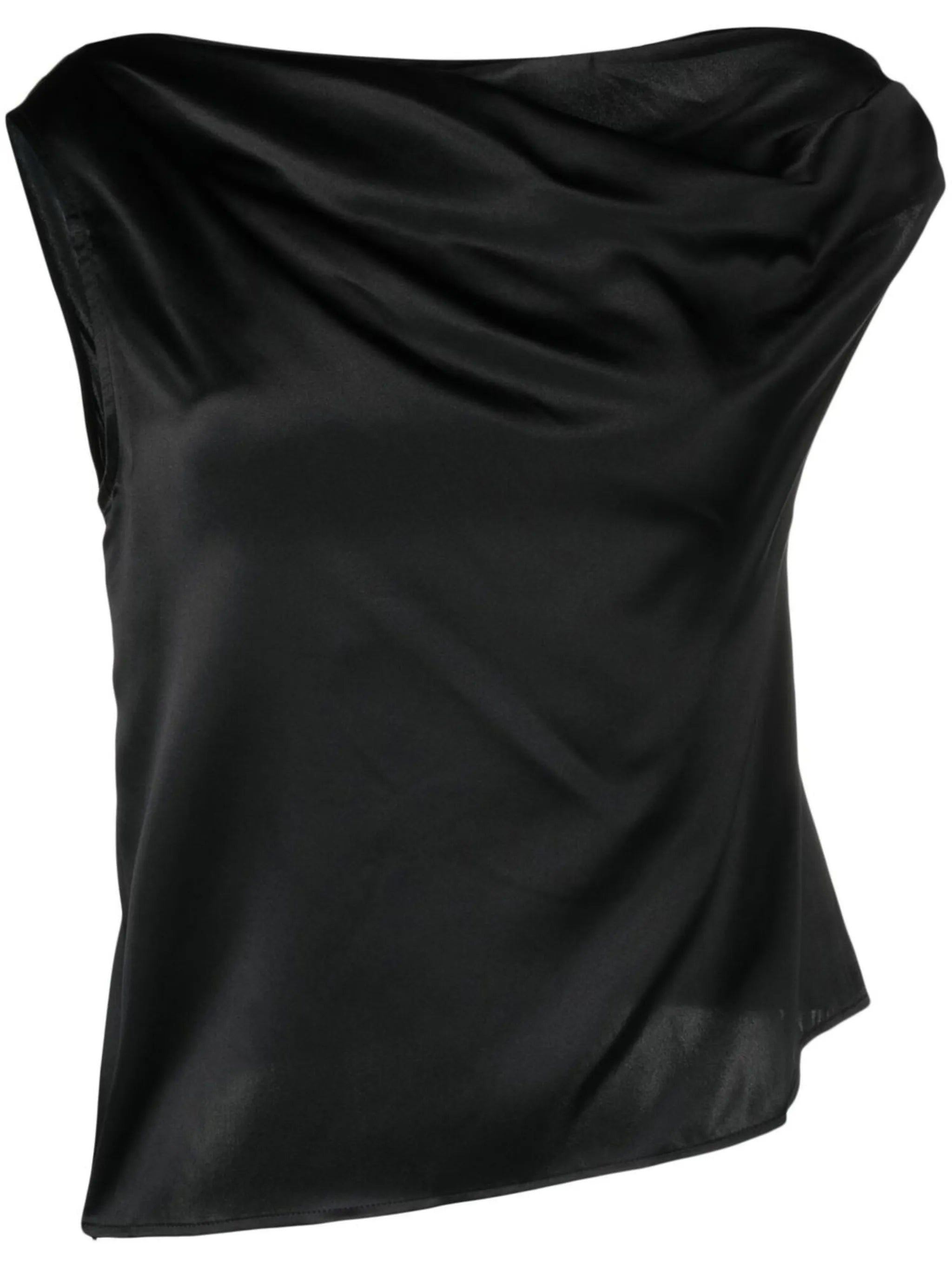 Annika one-shoulder silk tank top