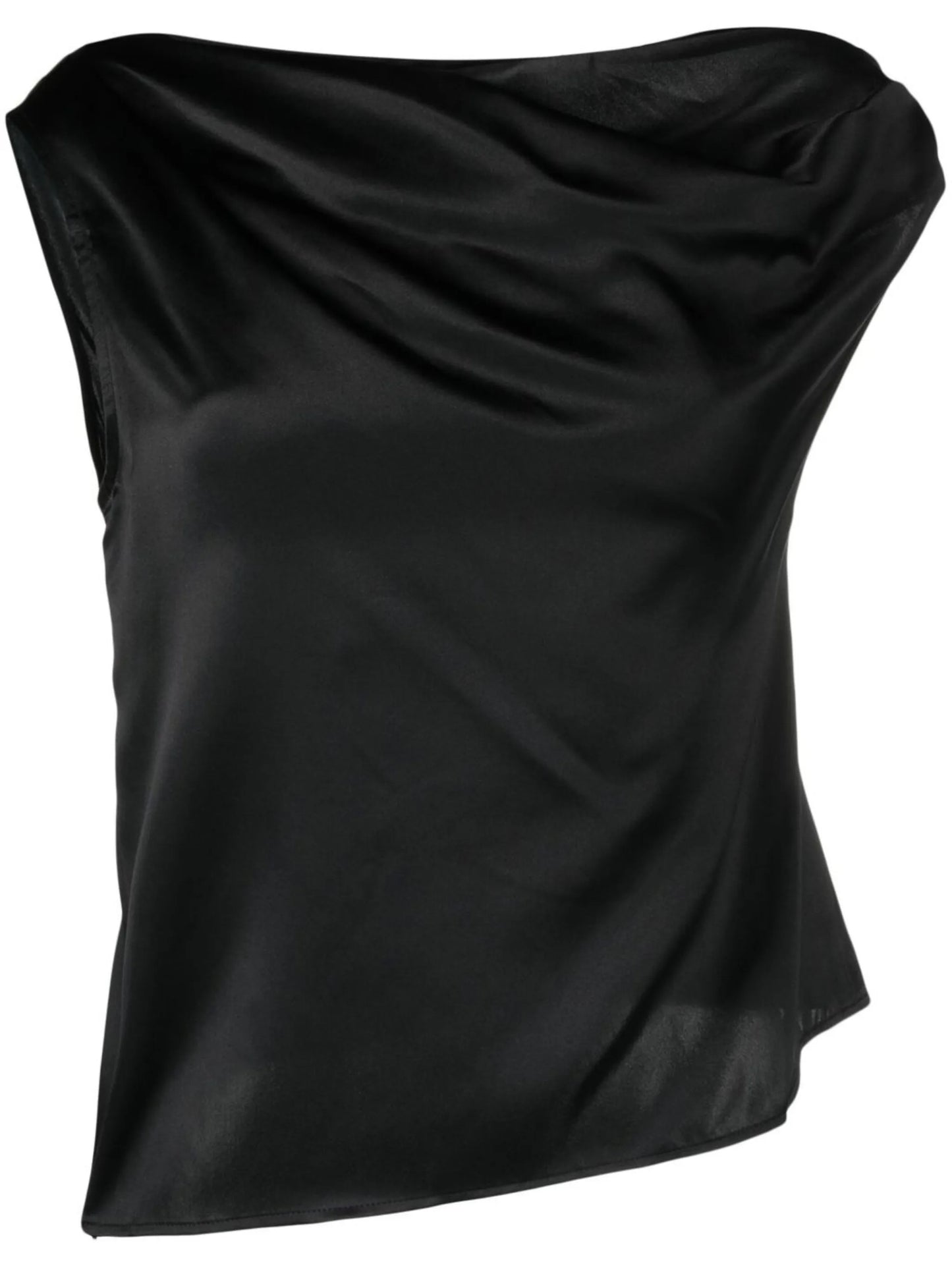 Annika one-shoulder silk tank top