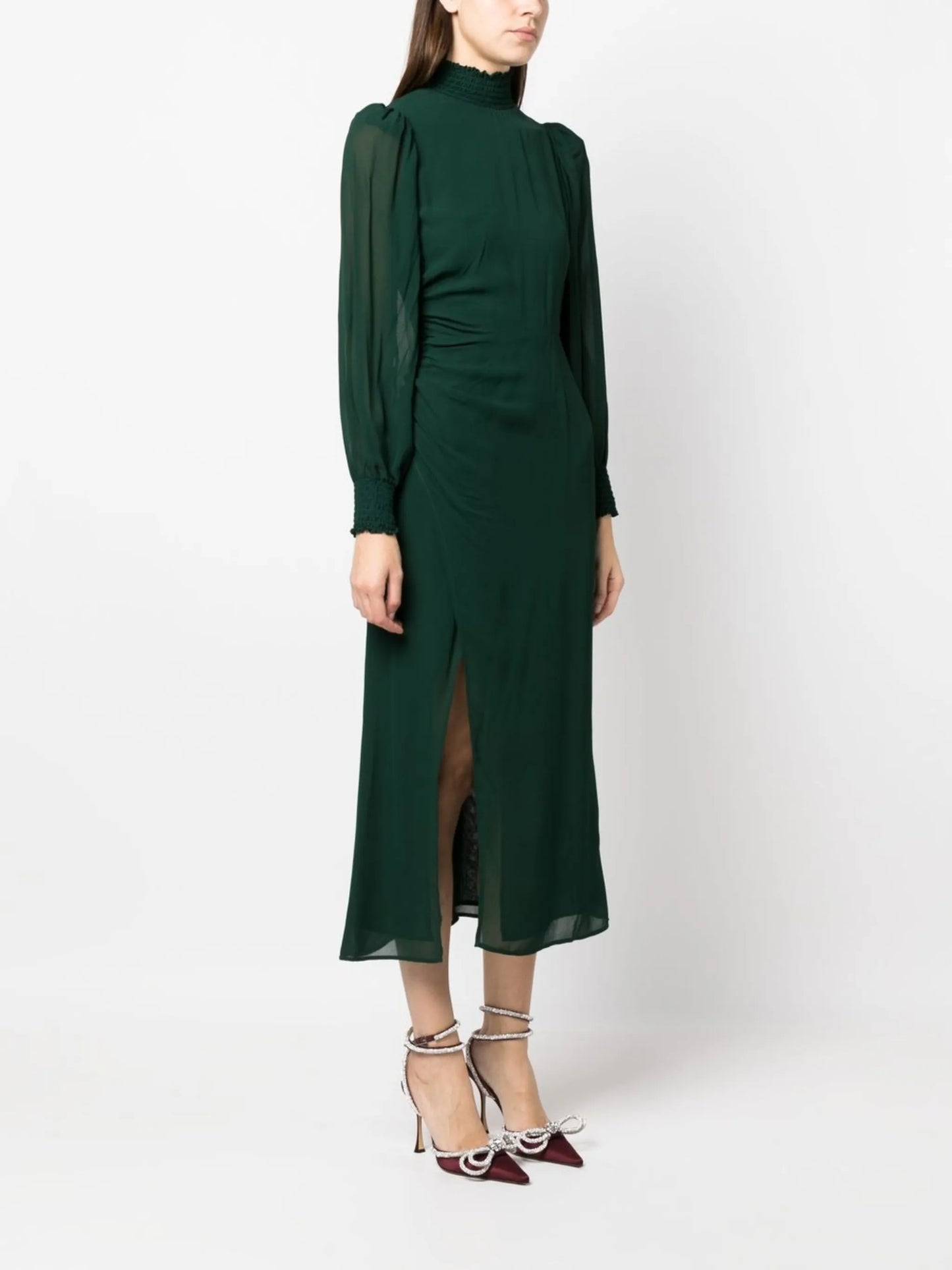 Aude high-neck midi dress