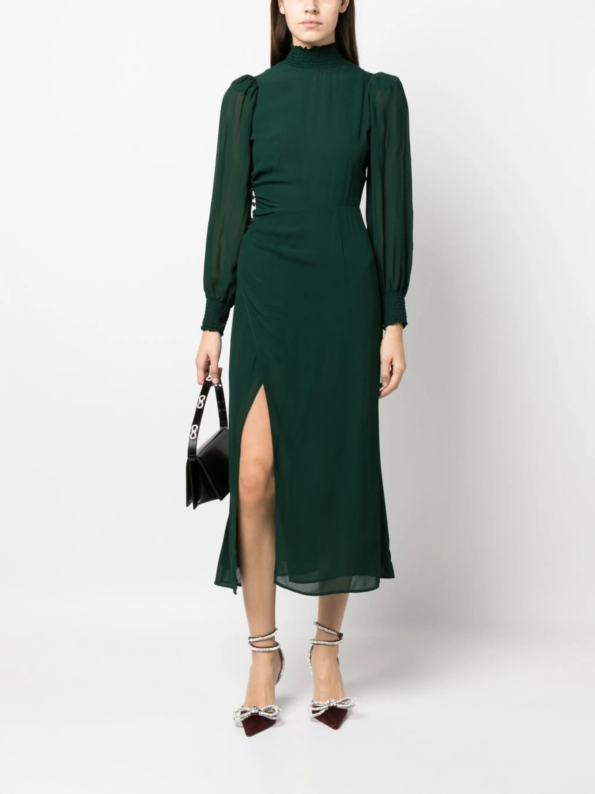 Aude high-neck midi dress