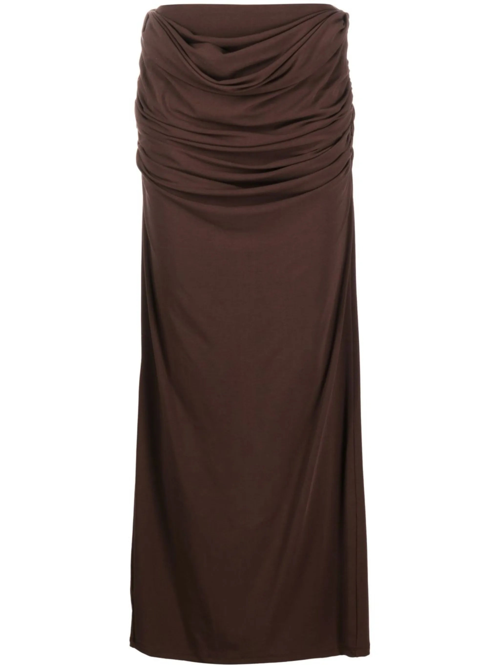 draped-front maxi skirt