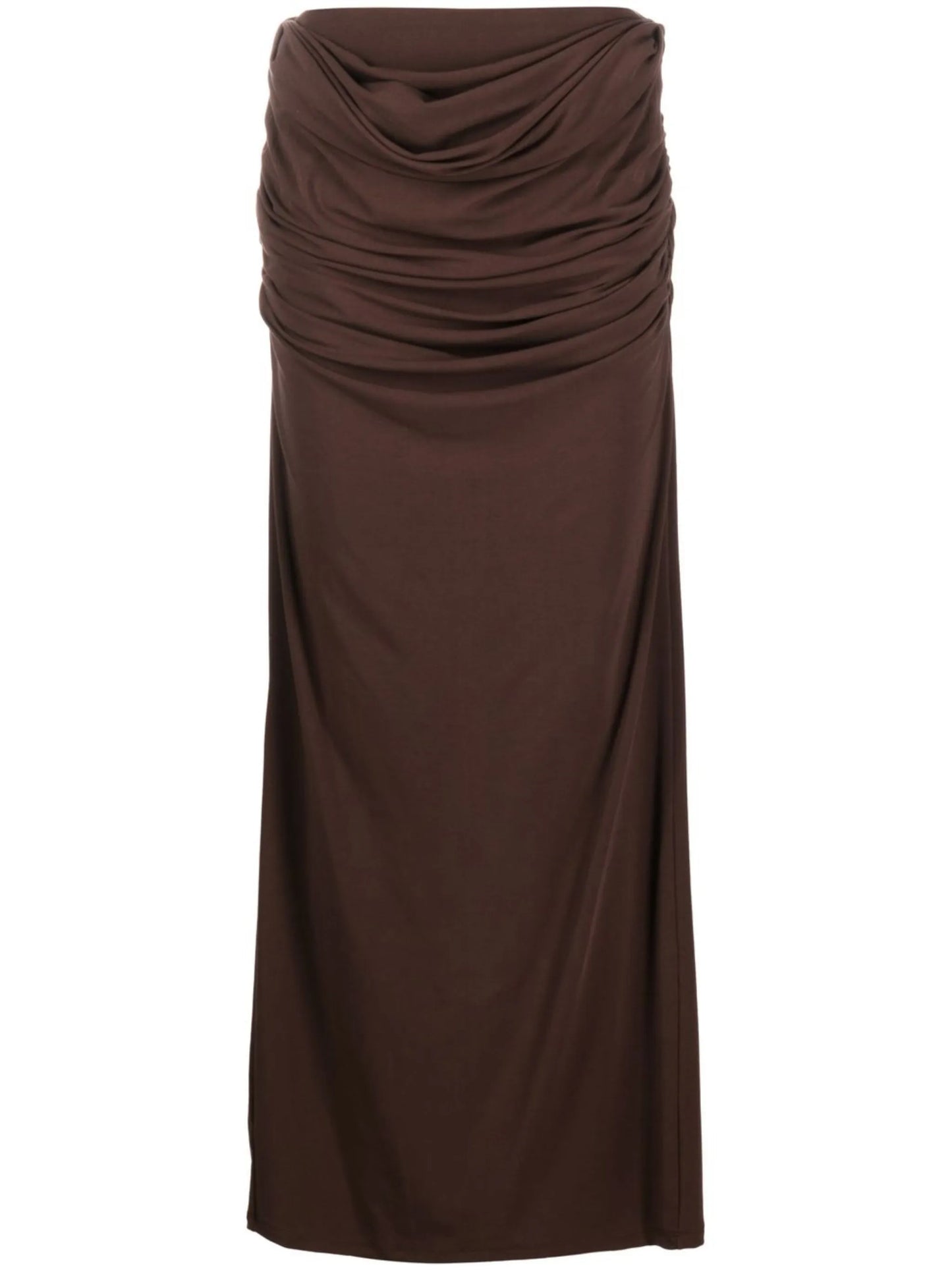 draped-front maxi skirt