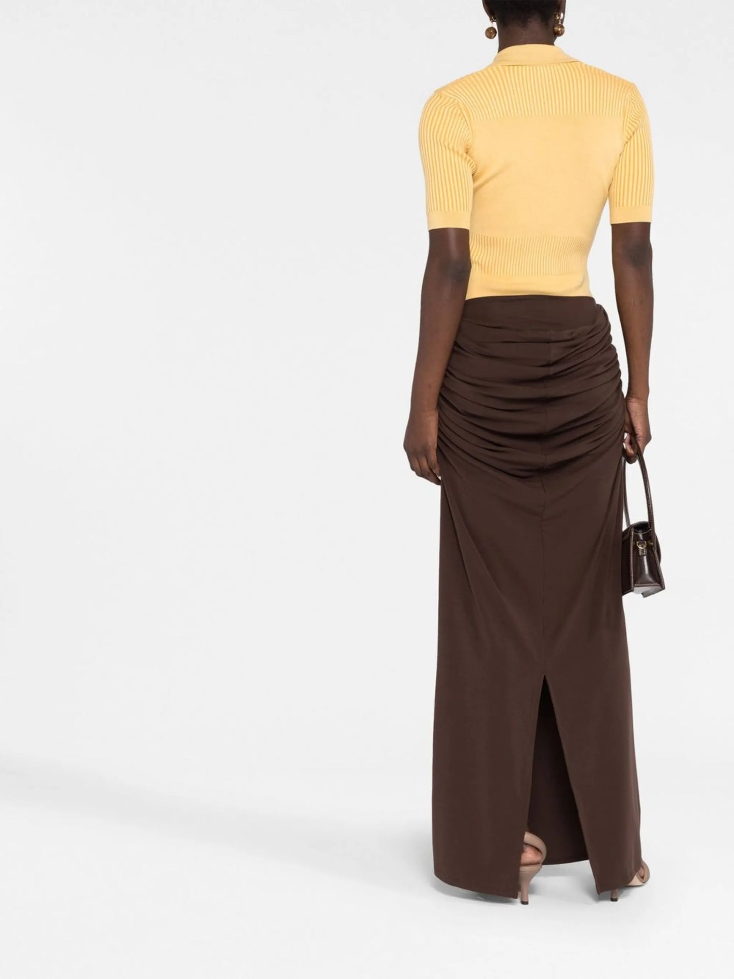 draped-front maxi skirt