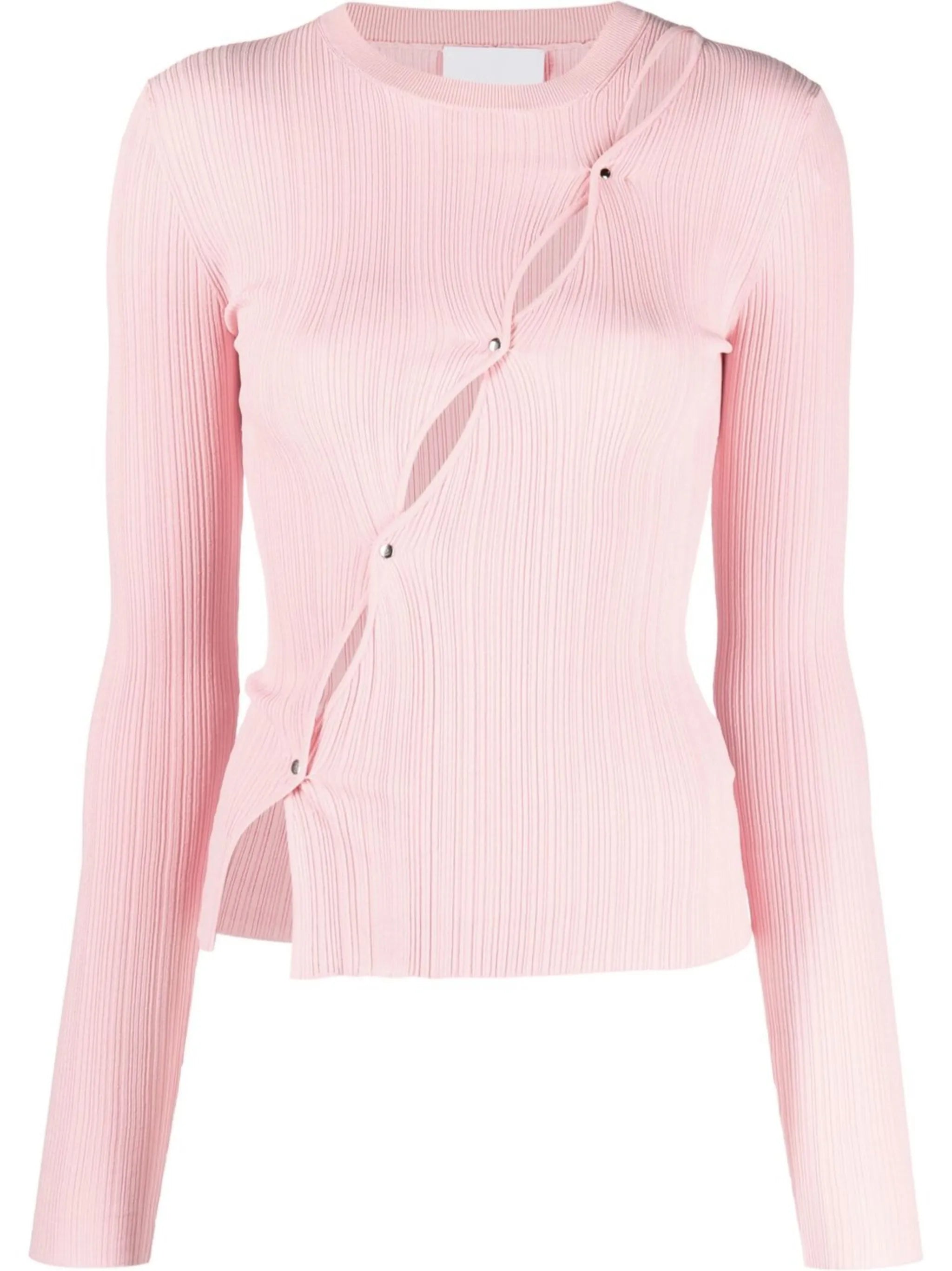 long-sleeve knitted top