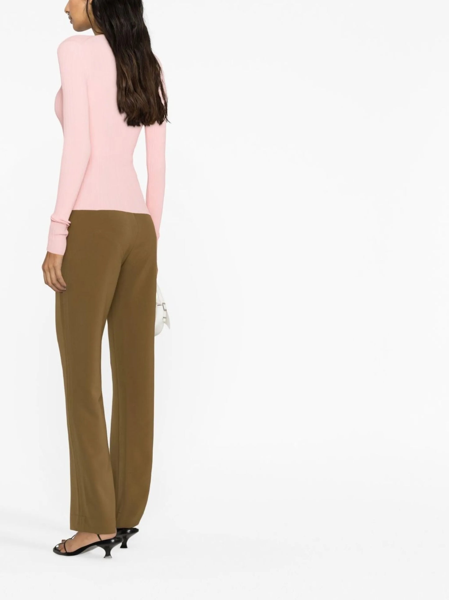long-sleeve knitted top