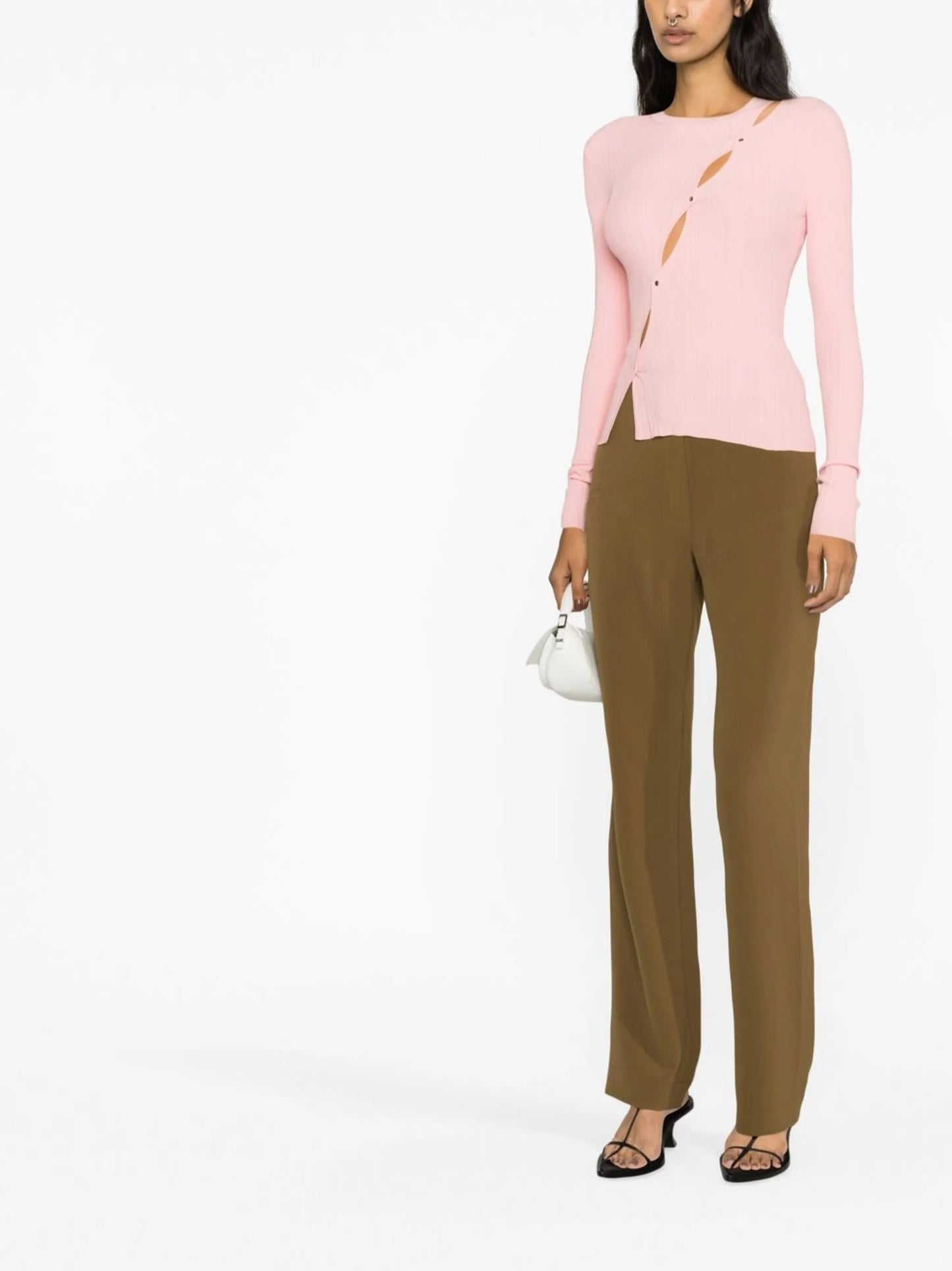 long-sleeve knitted top