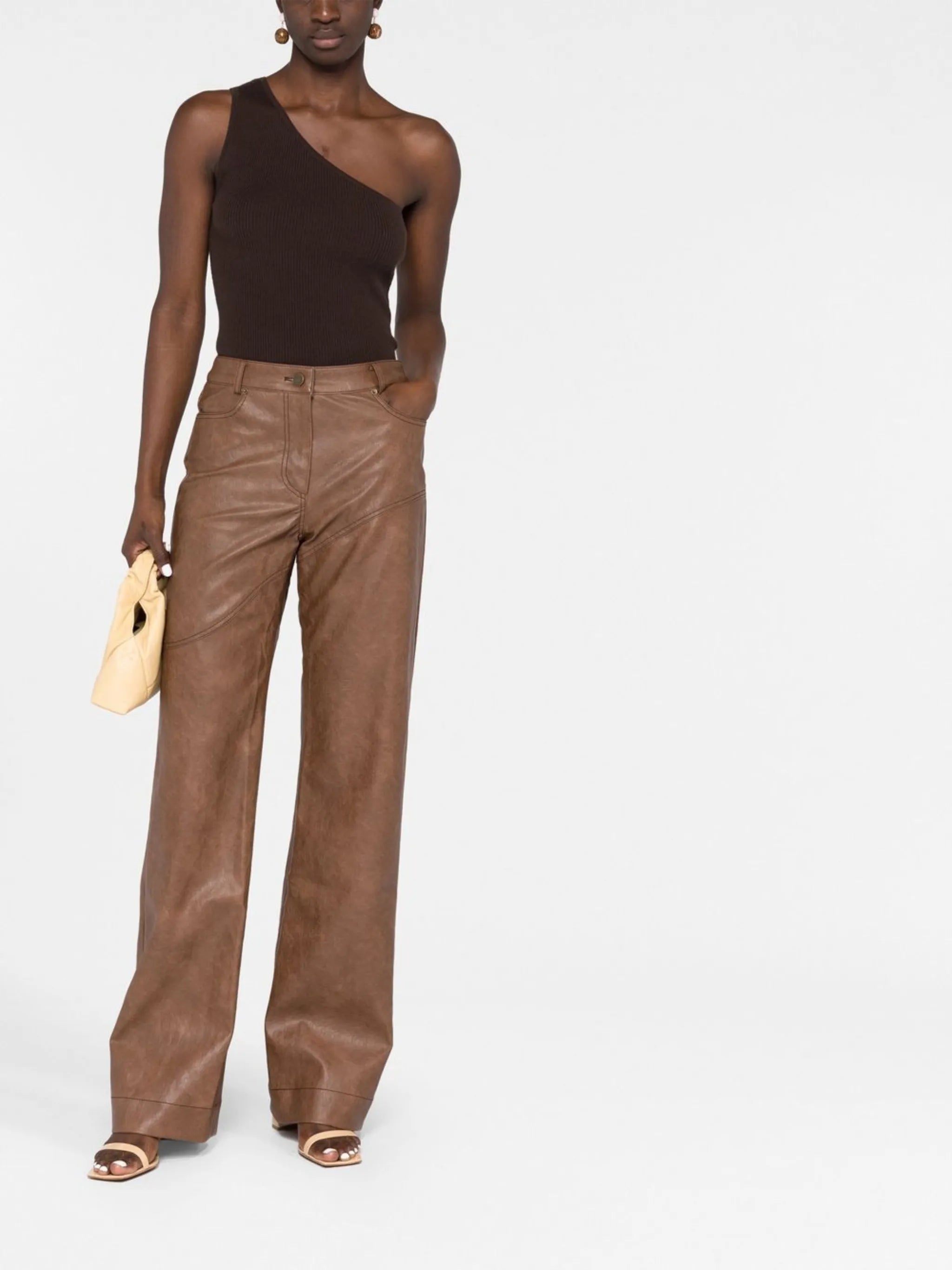 Laney wide-leg vegan leather trousers