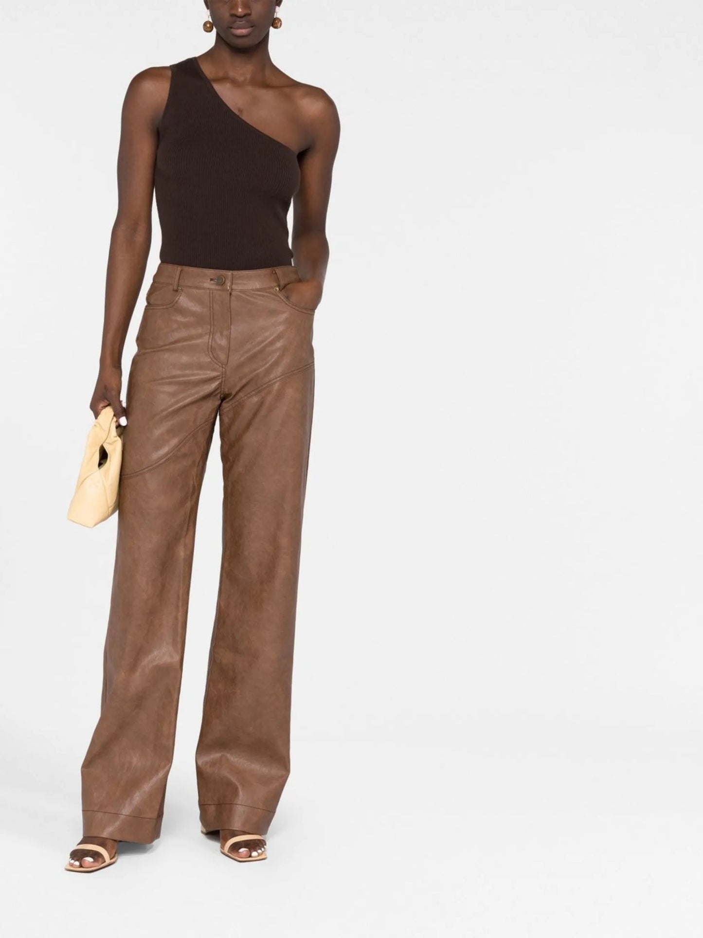 Laney wide-leg vegan leather trousers